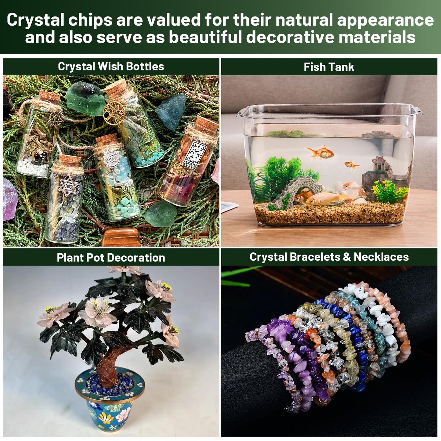 1.1lb Natural Crushed Ocean Jasper Crystal Tumbled Chips-Healing Crystals Chips Bulk, Crushed Crystal Gemstones for Crafts, Beautiful Package for Gift (Ocean Jasper)