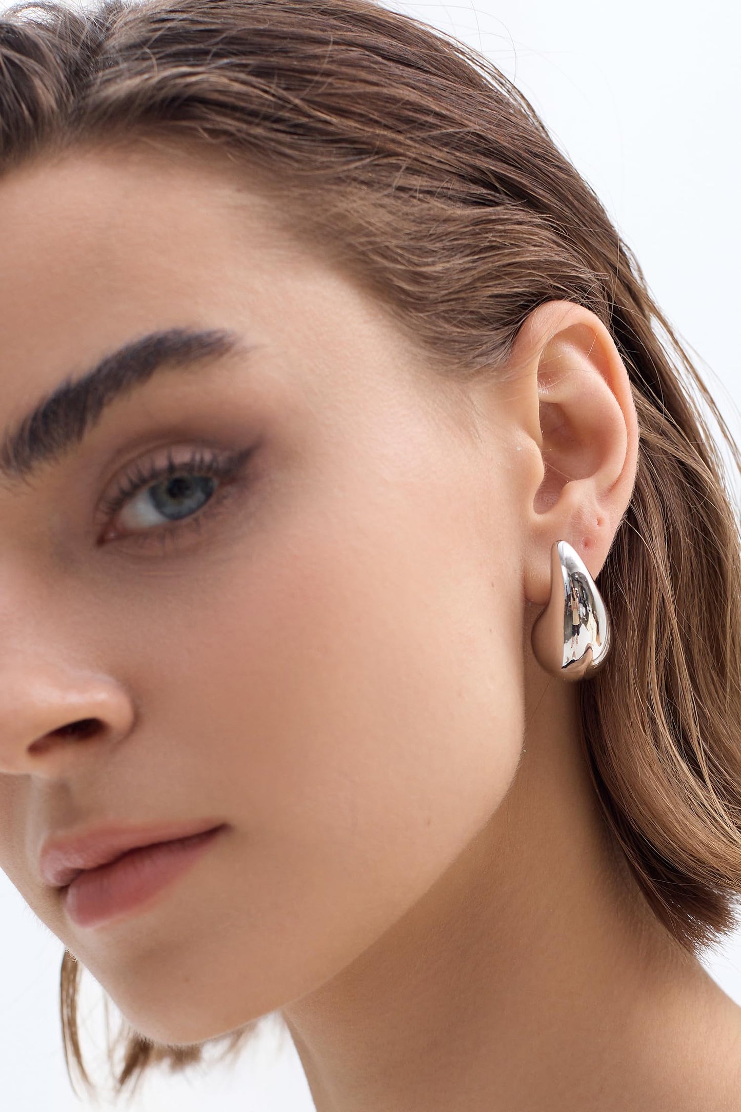 Teardrop Earrings Dupes for Women Gold Chunky Hoop Earring Dangle Earrings Water Drop Hypoallergenic Earring for Women