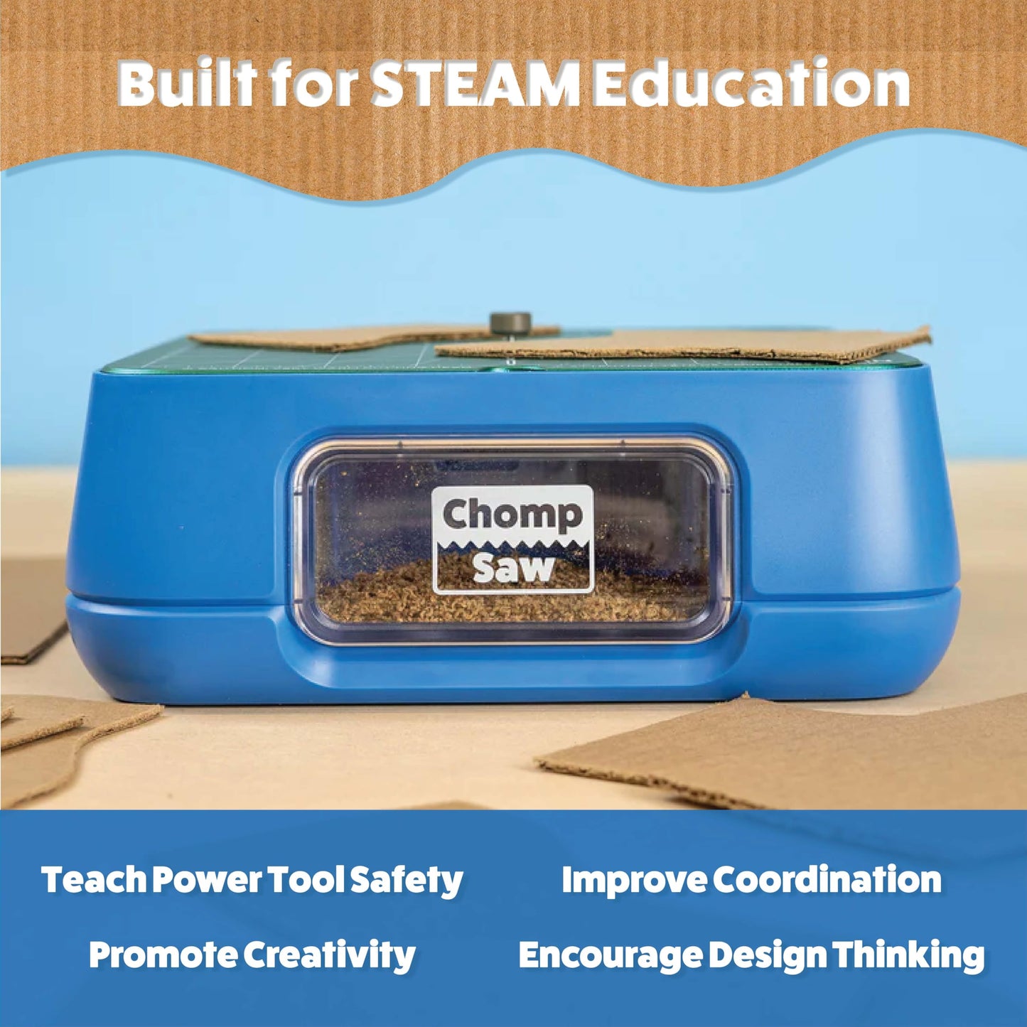 ChompSaw | The Original Kid-Safe Power Tool for Cutting Cardboard | STEM + STEAM Educational Toy for Boys and Girls Ages 5+ | Upcycle Cardboard for Hands-On Learning & Creative Projects