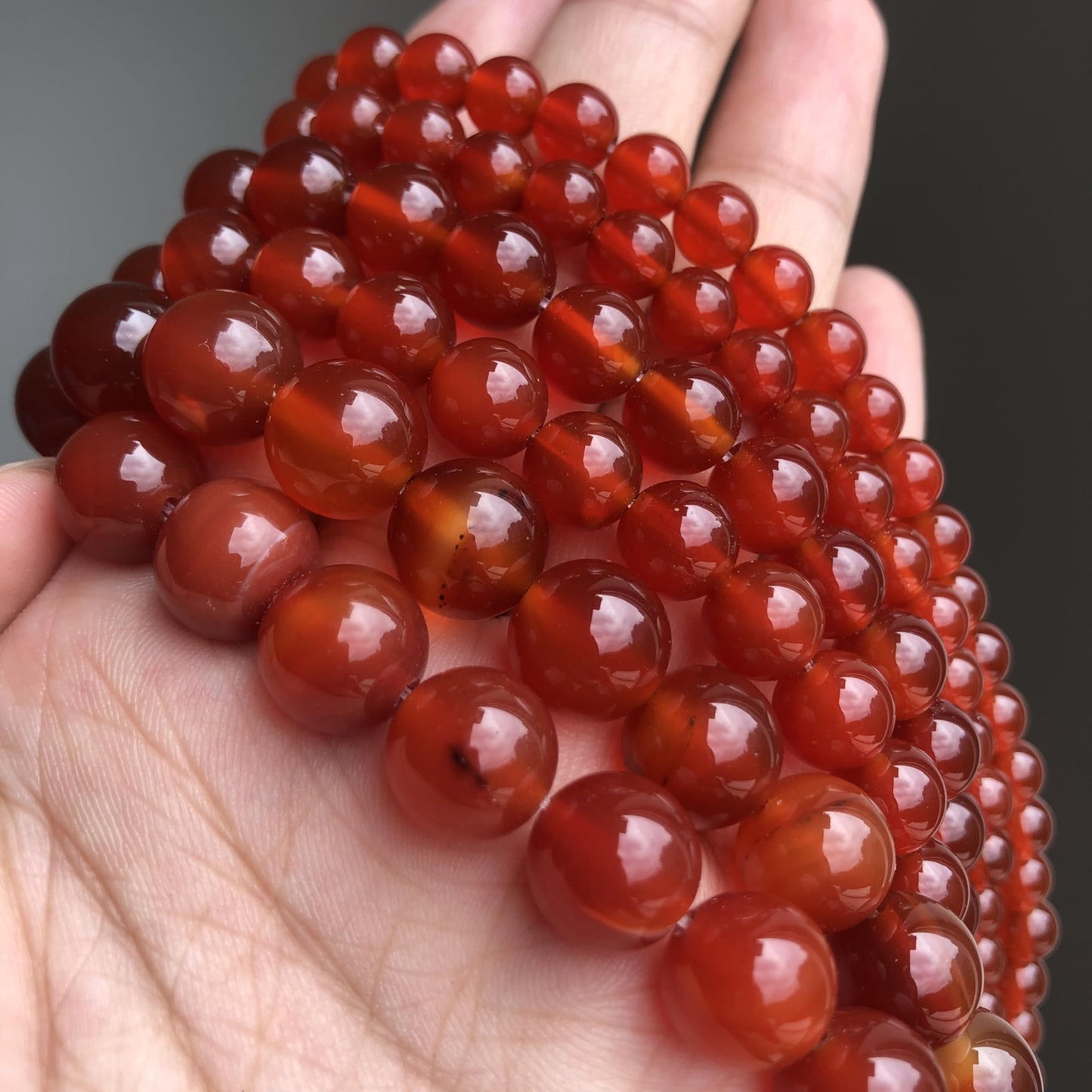 Yochus 60pcs Red Onyx Agate Beads，6mm Healing Power Natural Stone Round Loose Beads for Jewelry Making Earring Necklace DIY Crafts