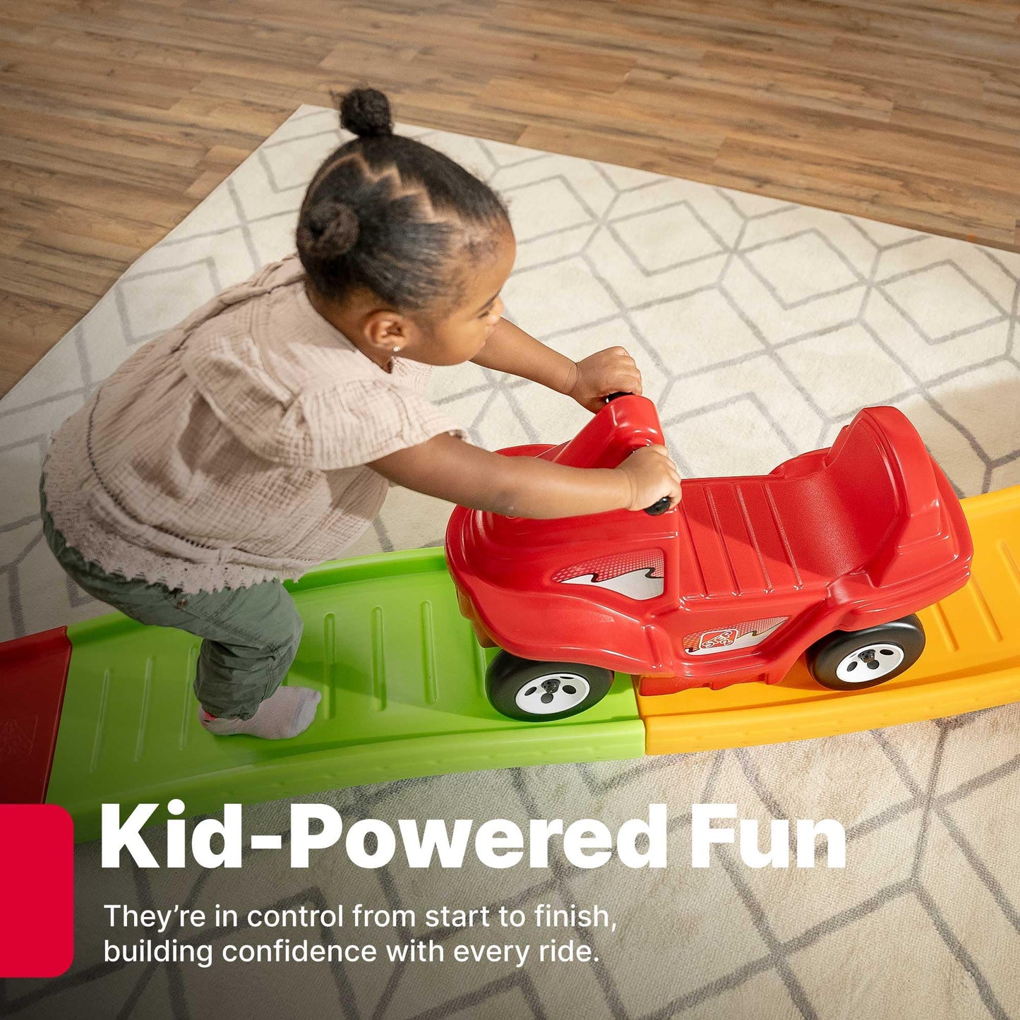 Step2 Up & Down Roller Coaster Kids Ride On Toy, Push Car, Indoor/Outdoor Playset, Made of Durable Plastic, Max Weight 50 lbs., For Toddlers 2-5 Years Old, Multicolor