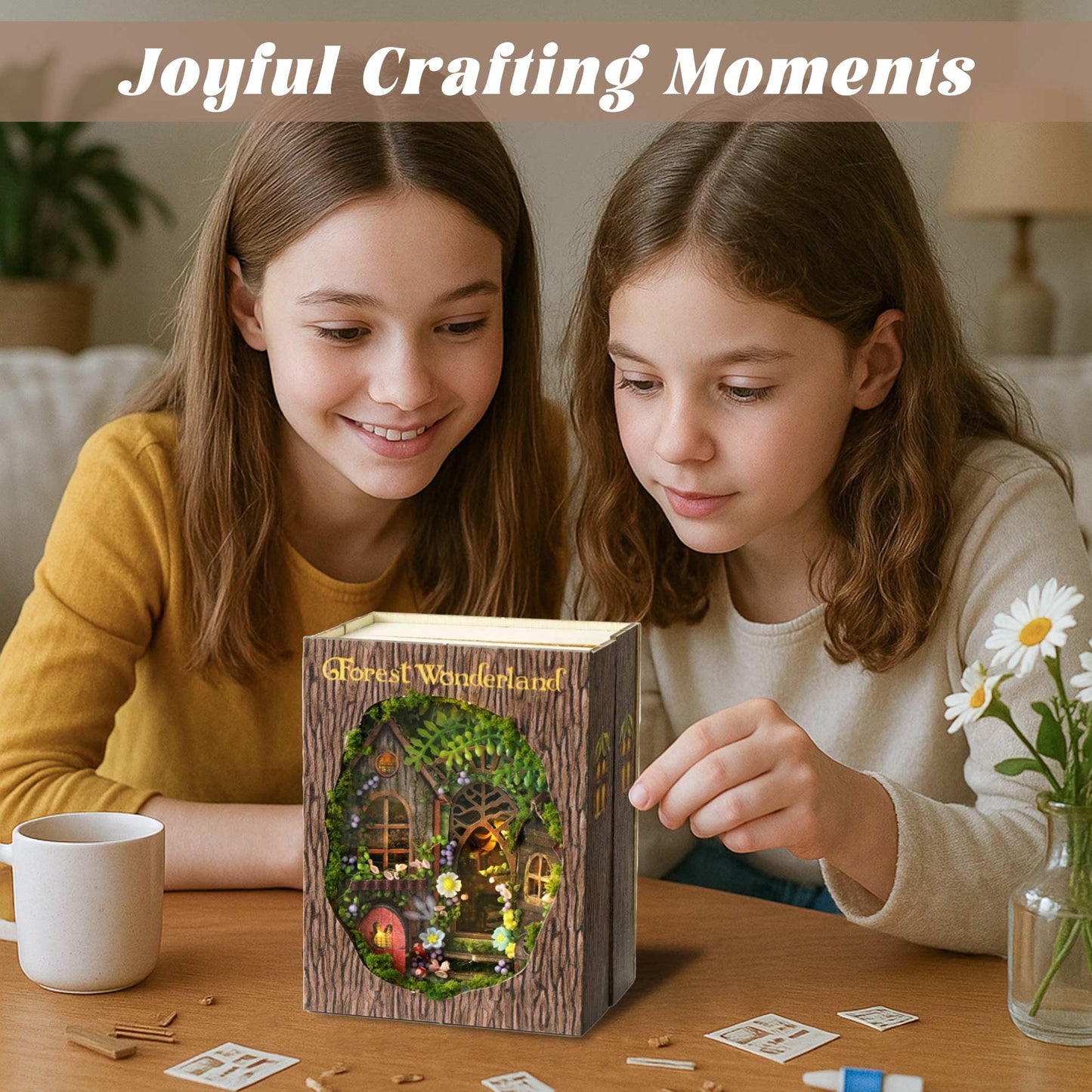 Flever Dollhouse Miniature DIY House Kit Creative Room with Furniture for Romantic Valentine's Gift (Forest Wonderland)
