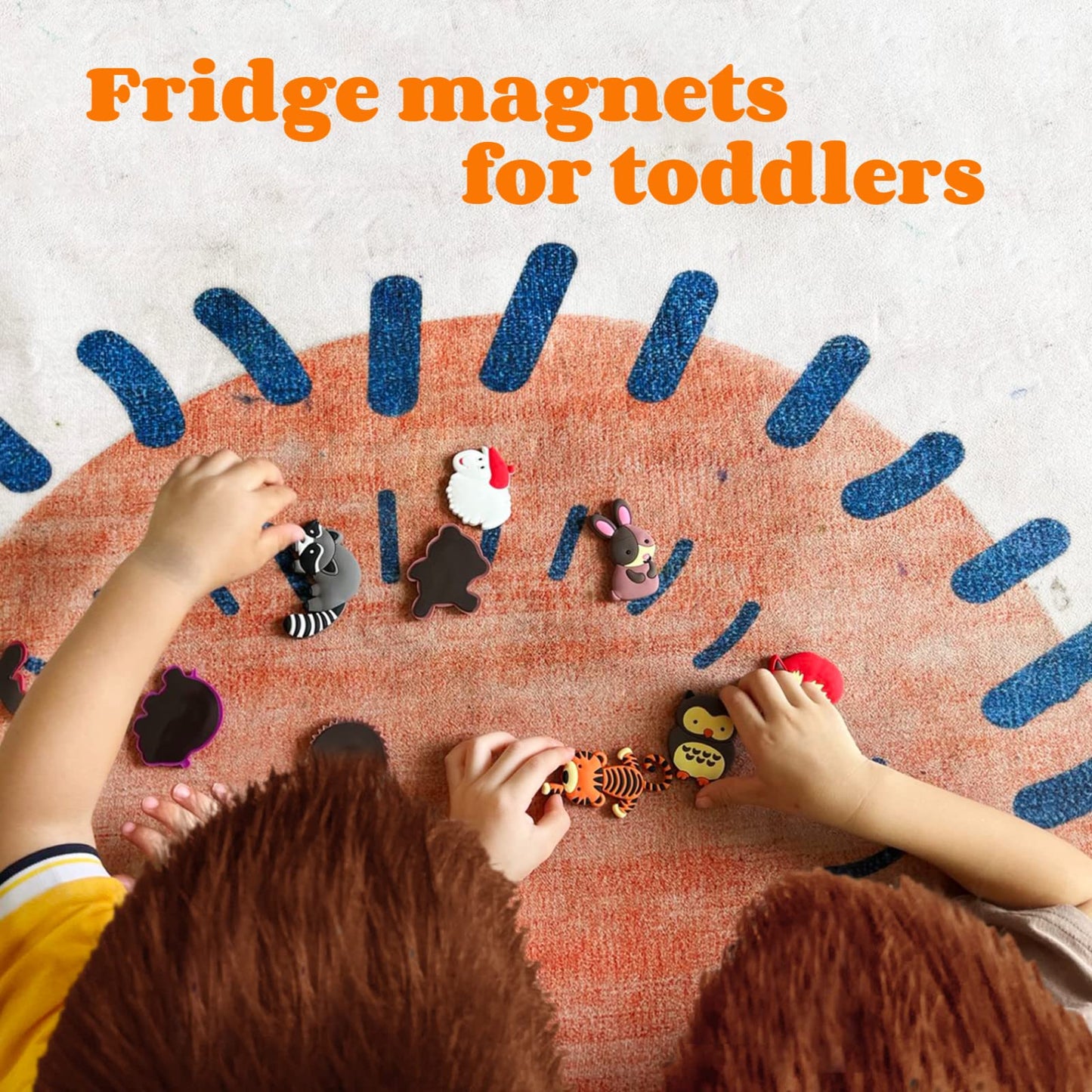 SUPINEEDO Fridge Magnets for Toddlers, Refrigerator Magnets for Kids Full Back Magnetic Rubber Educational Toy Baby Magnet Gift Cute Animal Magnet 10 Pieces