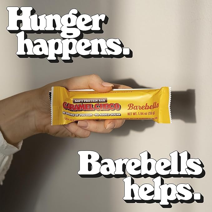 Barebells Soft Protein Bars Caramel Choco - 24 Bars (2 Packs of 12) - Protein Snacks with 16g of High Protein - Fluffy Chocolate Protein Bar with 2g of Total Sugars - Soft Protein Snack & Breakfast Bars