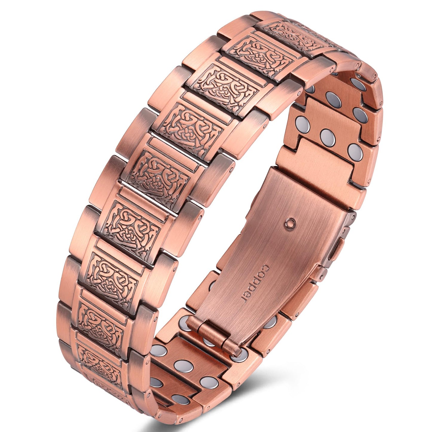 Jecanori 3X Strength Copper Magnetic Bracelet for Men,Pure Copper Bracelet Included Sizing Tool, Ideal Gift