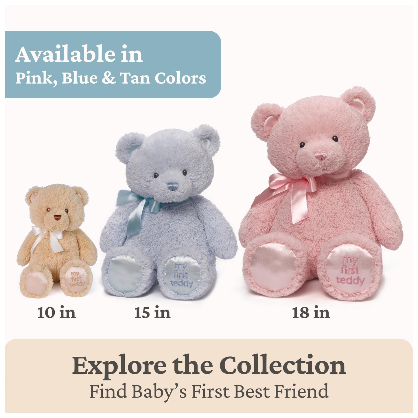 GUND Baby My First Teddy Bear, Ultra Soft Animal Plush Toy for Babies and Newborns, Light Brown/Tan, 10”