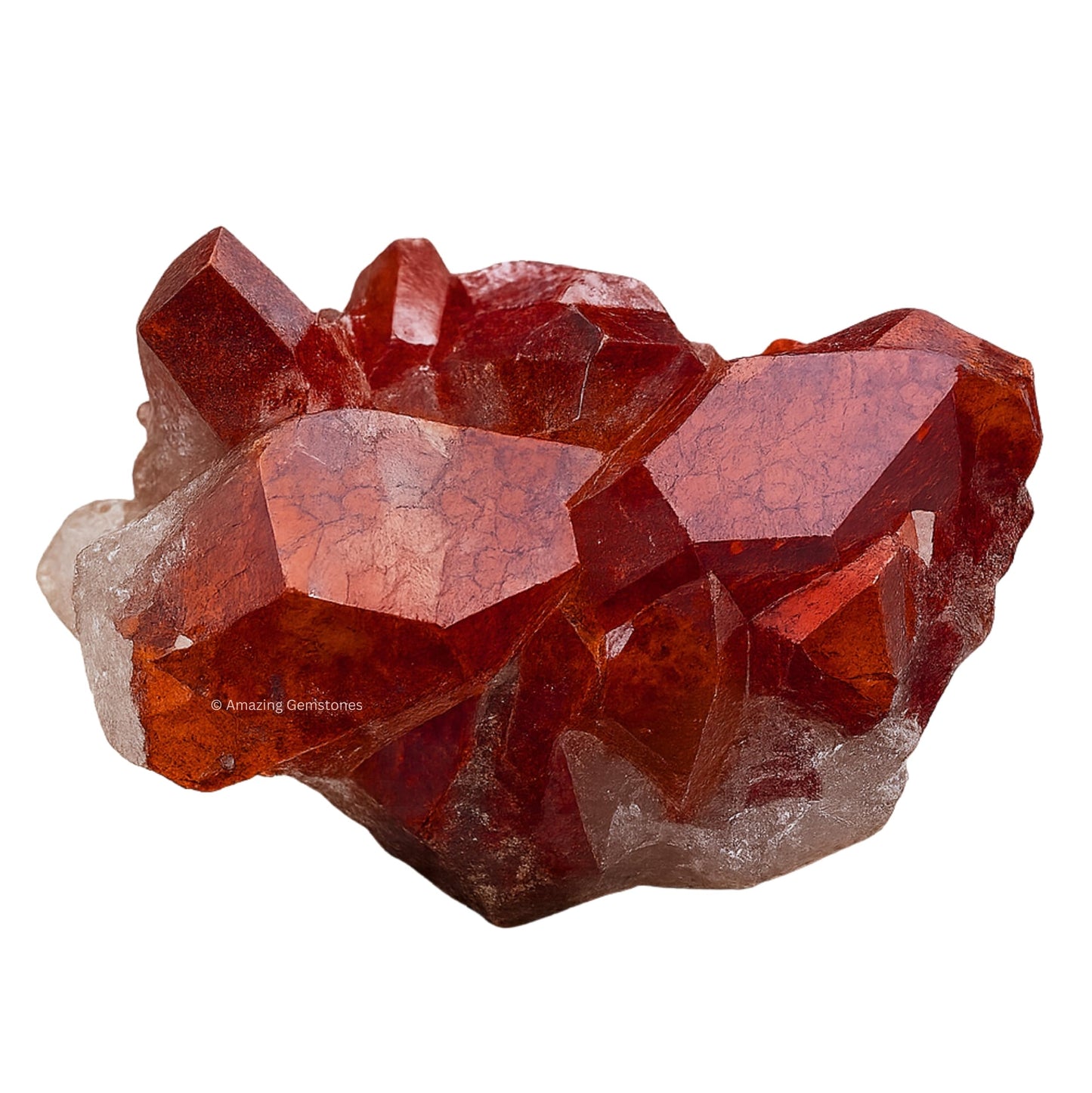 Amazing Gemstone Red Hematoid Quartz Crystals and Healing Stones Mineral Specimen - Premium Semi Precious Gem Stones for Spiritual Growth - Healing Crystals Geode Cluster for Meditation