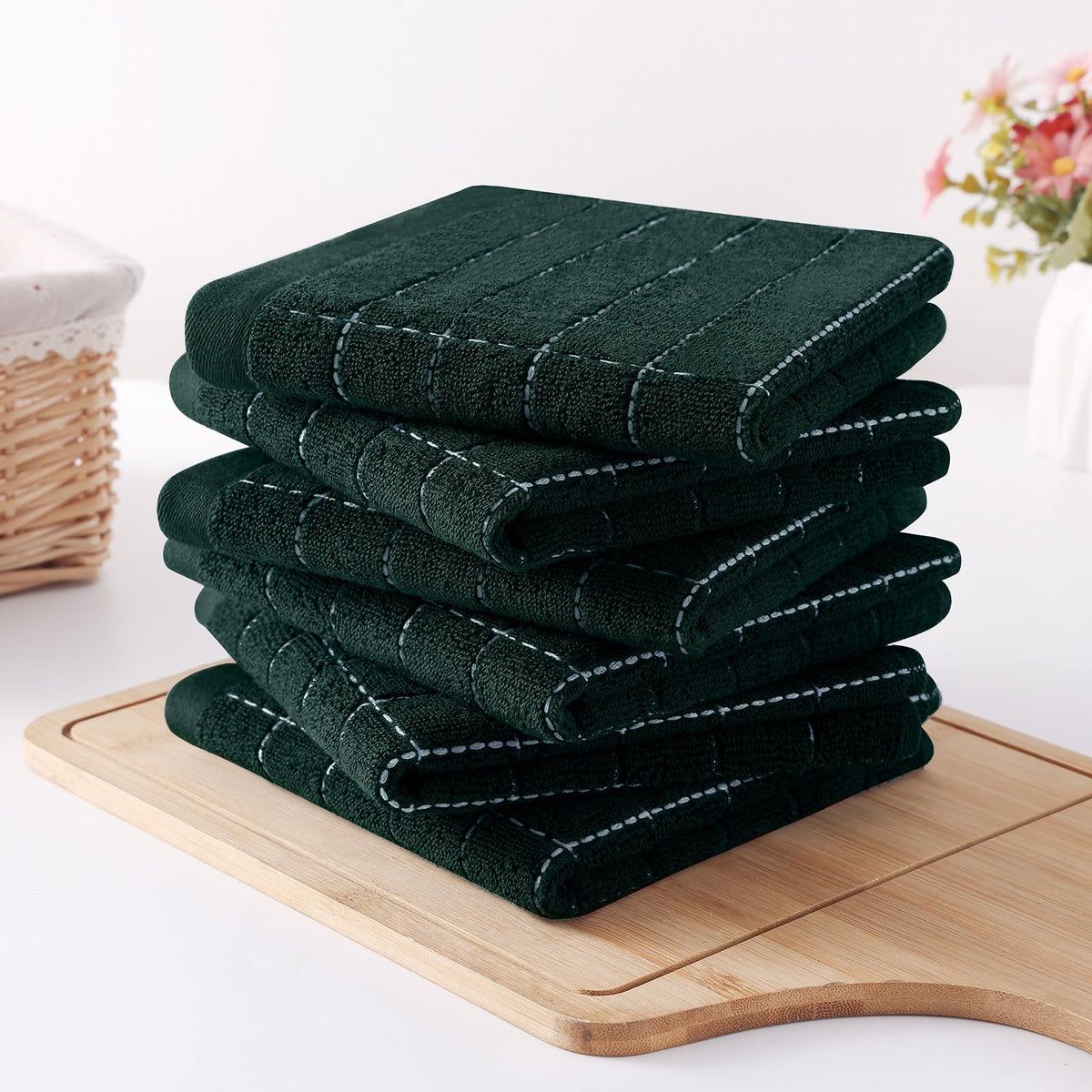 100% Cotton Terry Kitchen Dish Cloths (12 Count)