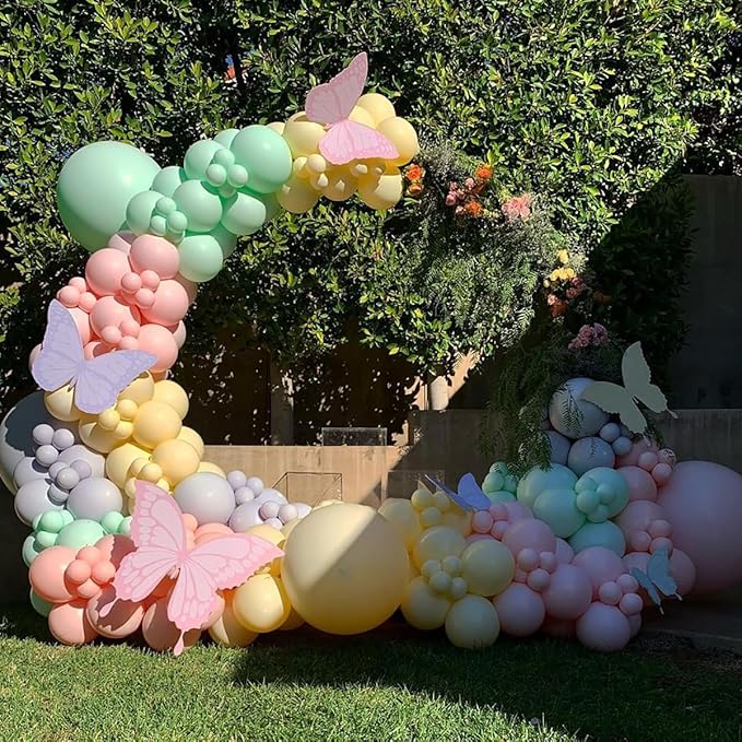 Pastel Rainbow Balloon Garland Arch Kit, 162 Pcs – Assorted Colors Pastel Latex Balloons for Birthday, Baby Shower, Wedding & Unicorn Party Decorations