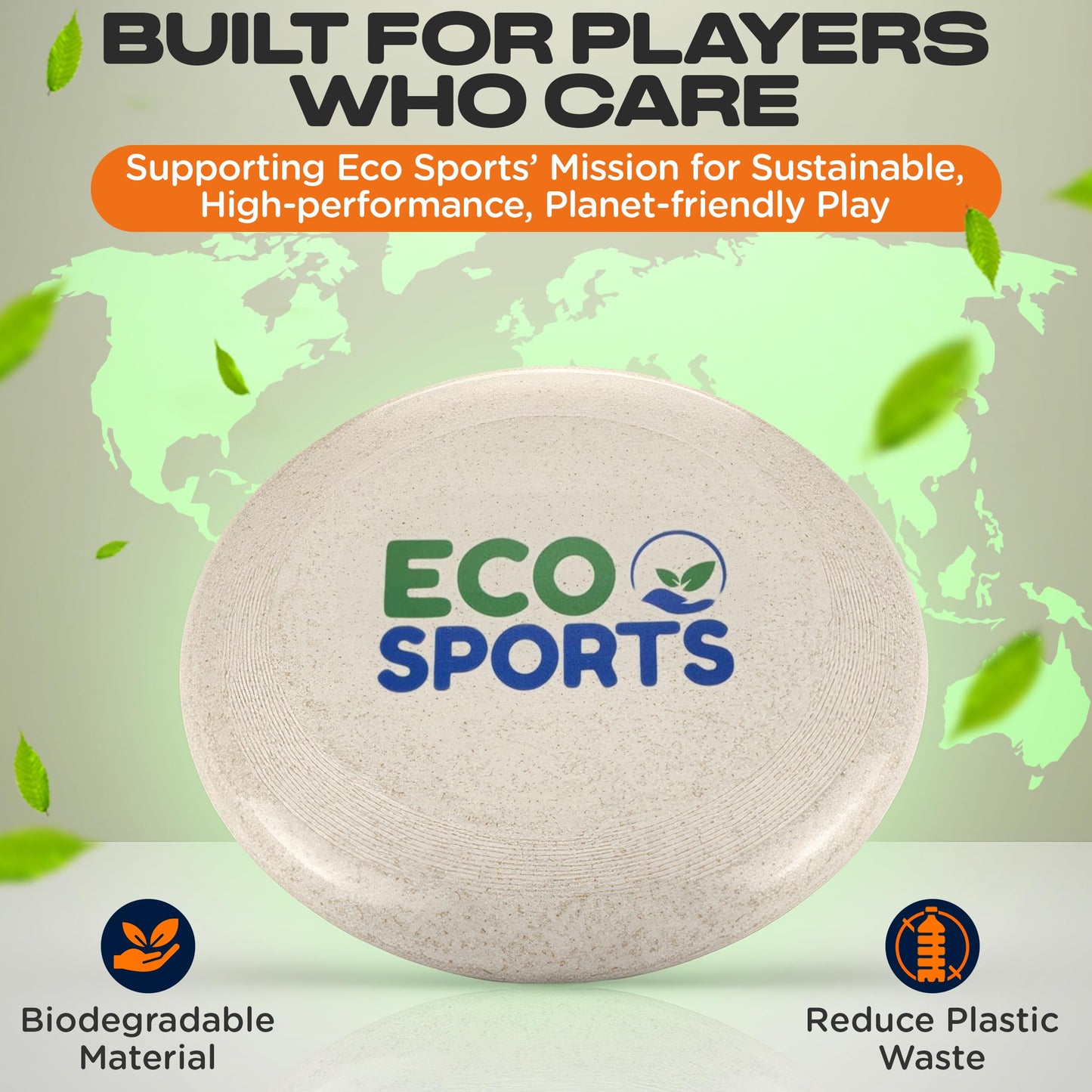 Eco Sports Ultimate Frisbee Disc 175g – Flying Disc Wheat Straw Plastic-Free Frisbee Disc for Outdoor Games, Beach Play, and Ultimate Matches