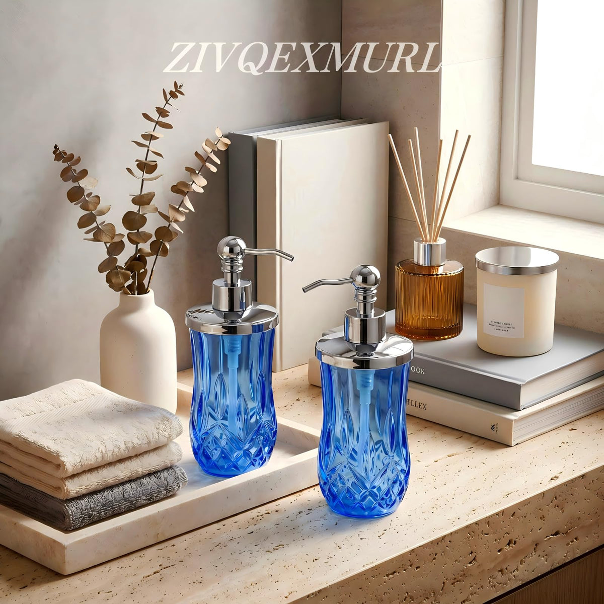 2 Pack 9Oz Blue Soap Dispenser (2 Count)