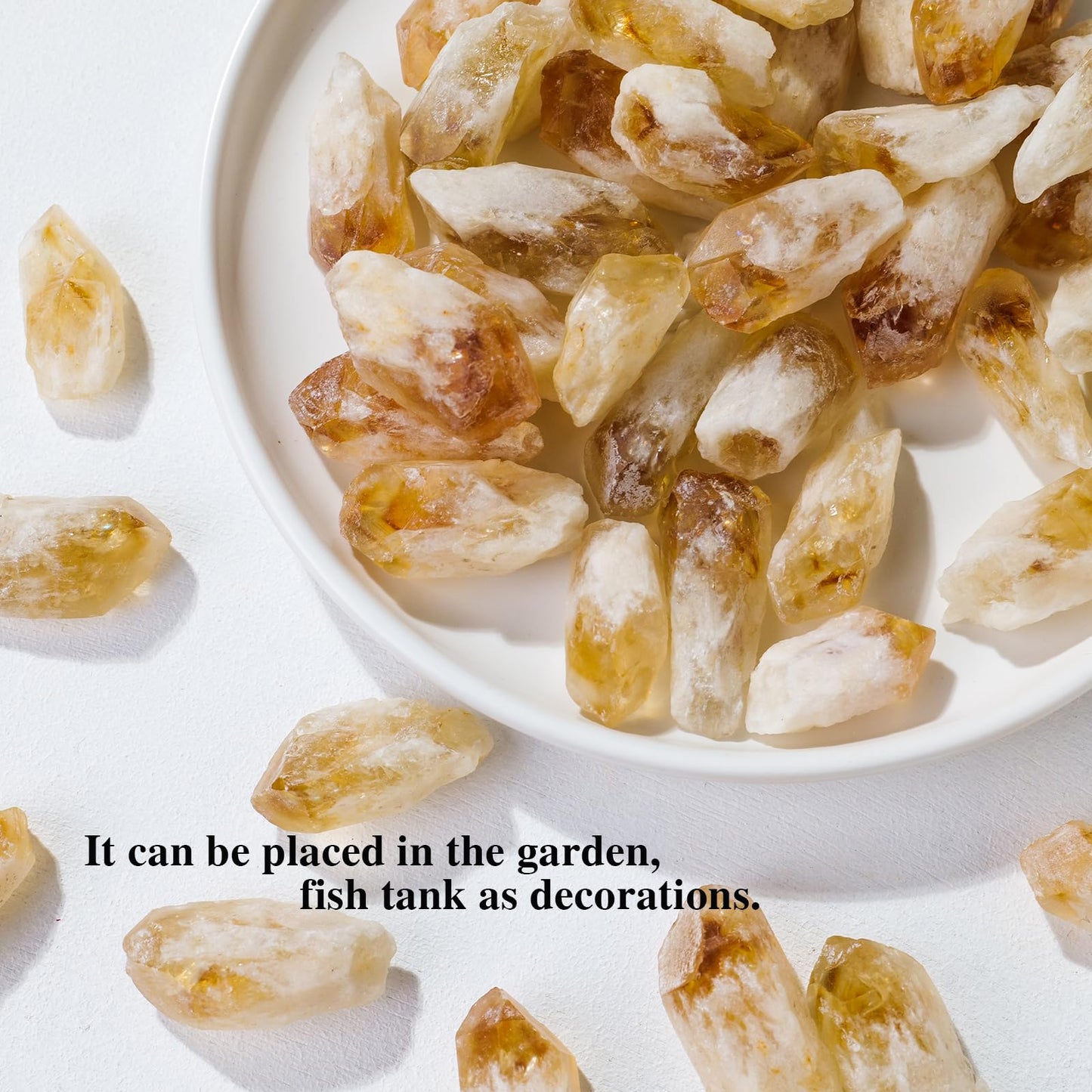 Apengshi 0.97 lb (440g) Natural Citrine Crystal Points Irregular Rough Crystal Stone Raw Crystal Gemstones Bulk Chakra Stones Meditation Reiki Collect Handmade DIY