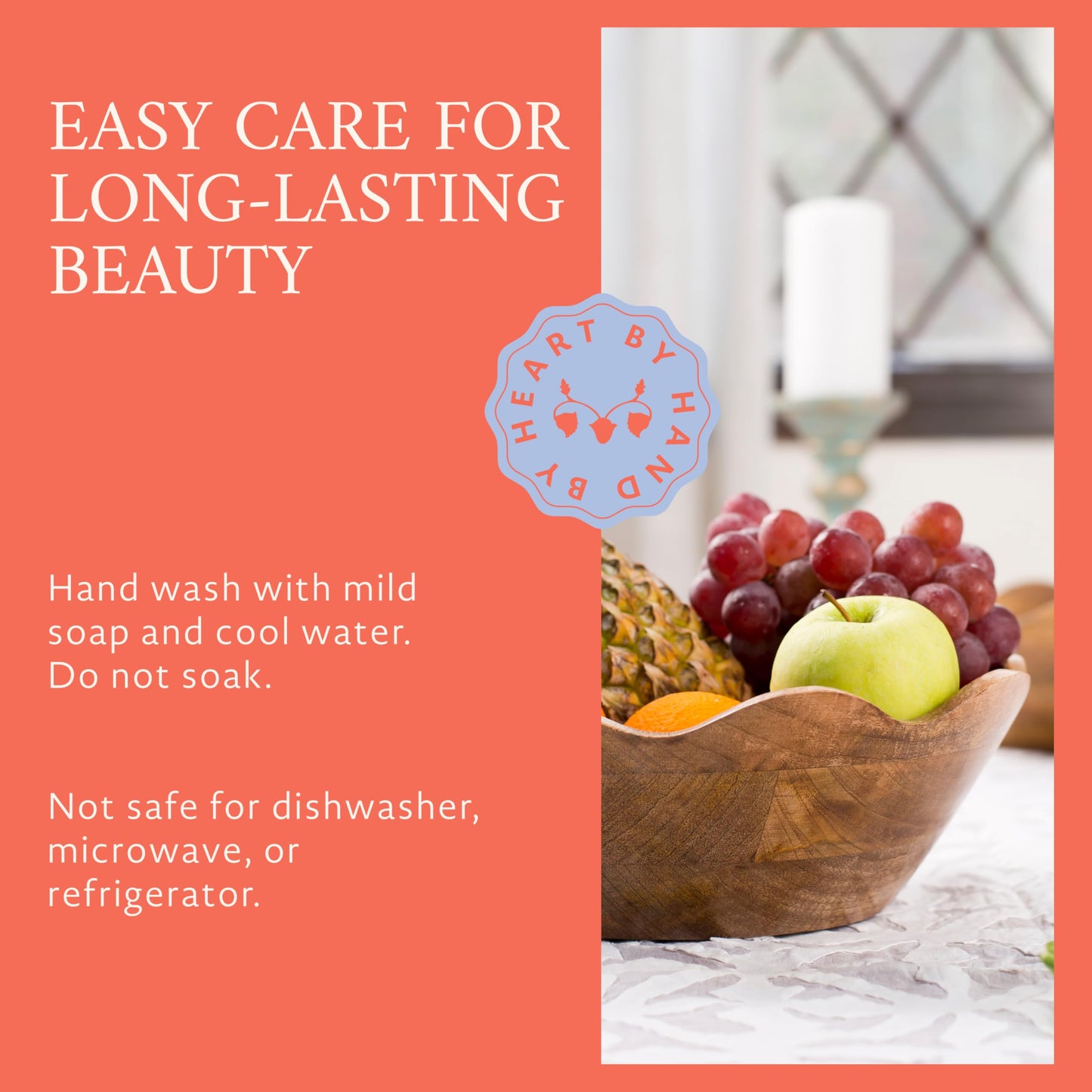 Mela Artisans 12-Inch Mango Wood Scalloped Bowl - Hand-Finished Decorative Serving and Fruit Bowl with Natural Grain for Kitchen Counter, Snacks, Desserts, Bread and Home Decor Centerpiece