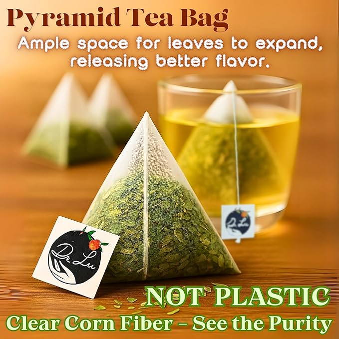 Dr. Lu’s Organic Yerba Mate Tea (Unsmoked) | High-Altitude Grown in Argentina | Naturally Caffeinated Clean Energy & Focus | 30 x 3g Vitality Brew Corn Fiber Pyramid Bags (No Plastic, No Nylon)