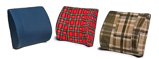 Graham-Field DM80R Lumex Lumbar Support Pillow for Cars and Office Chairs, Decorative Red Plaid