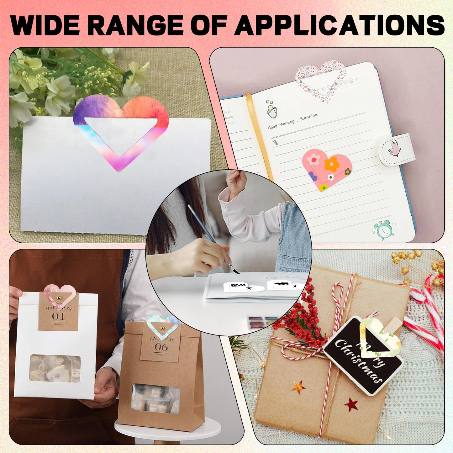 45 Pcs Sublimation Bookmark, Paper DIY Heart Bookmarks with Holes and Colored Tassels for Crafts,rsonalized Tassel Blank Bookmarks