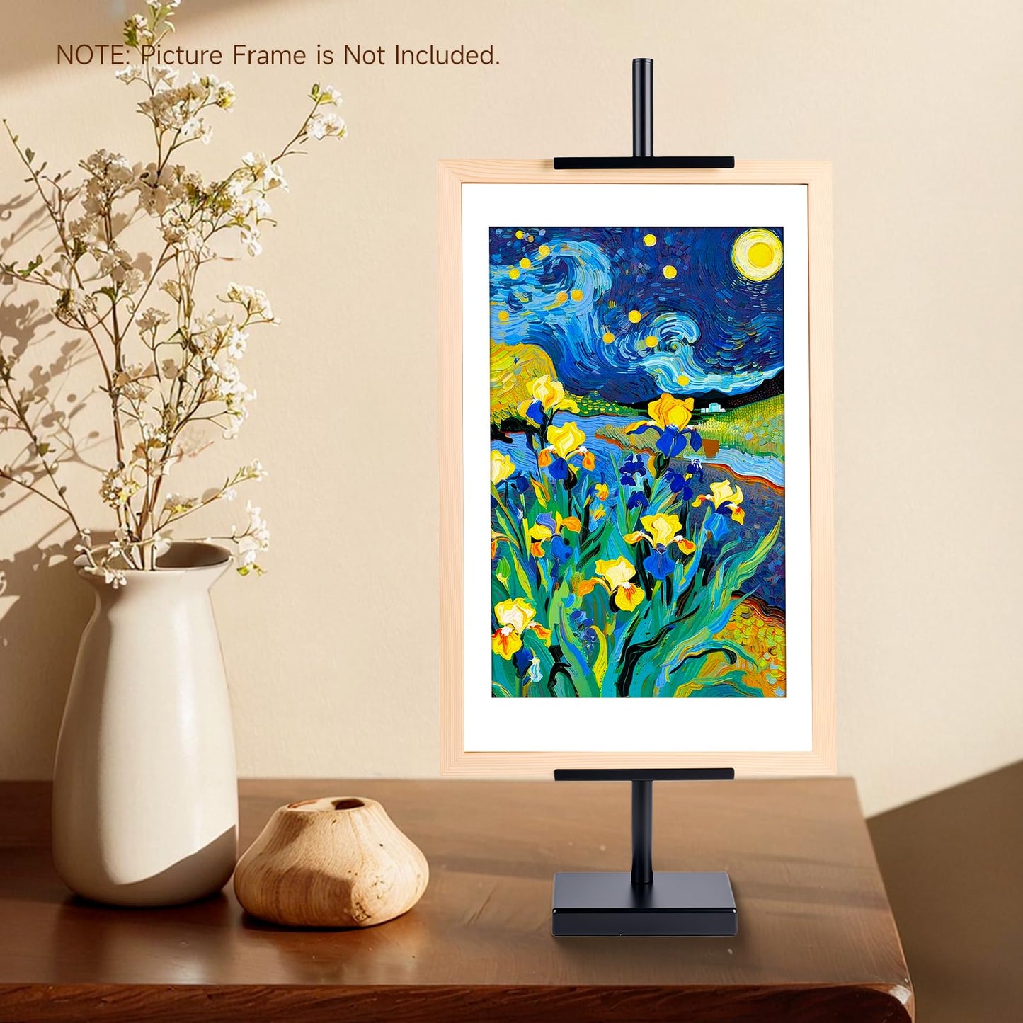 Adjustable Tabletop Easel Stand for Picture Frames up to 29" H - Metal Frame Holder Stand for Sign, Artwork, Canvas Display - Compact Black Small Easel Stands for Home Office Galleries (Black)
