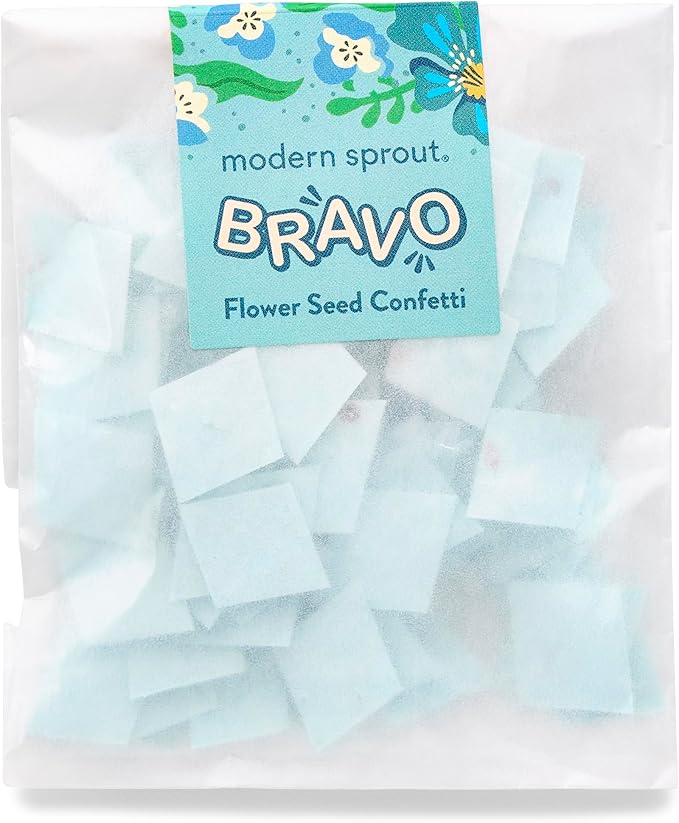 Modern Sprout Plantable Seed Paper Confetti Poppers Refill Packs (12 Pack/100pc) - Plastic-Free Refill for Creative Gardening - Wildflower Seeds for Kids Garden Party Favors & Birthday Poppers - Bravo