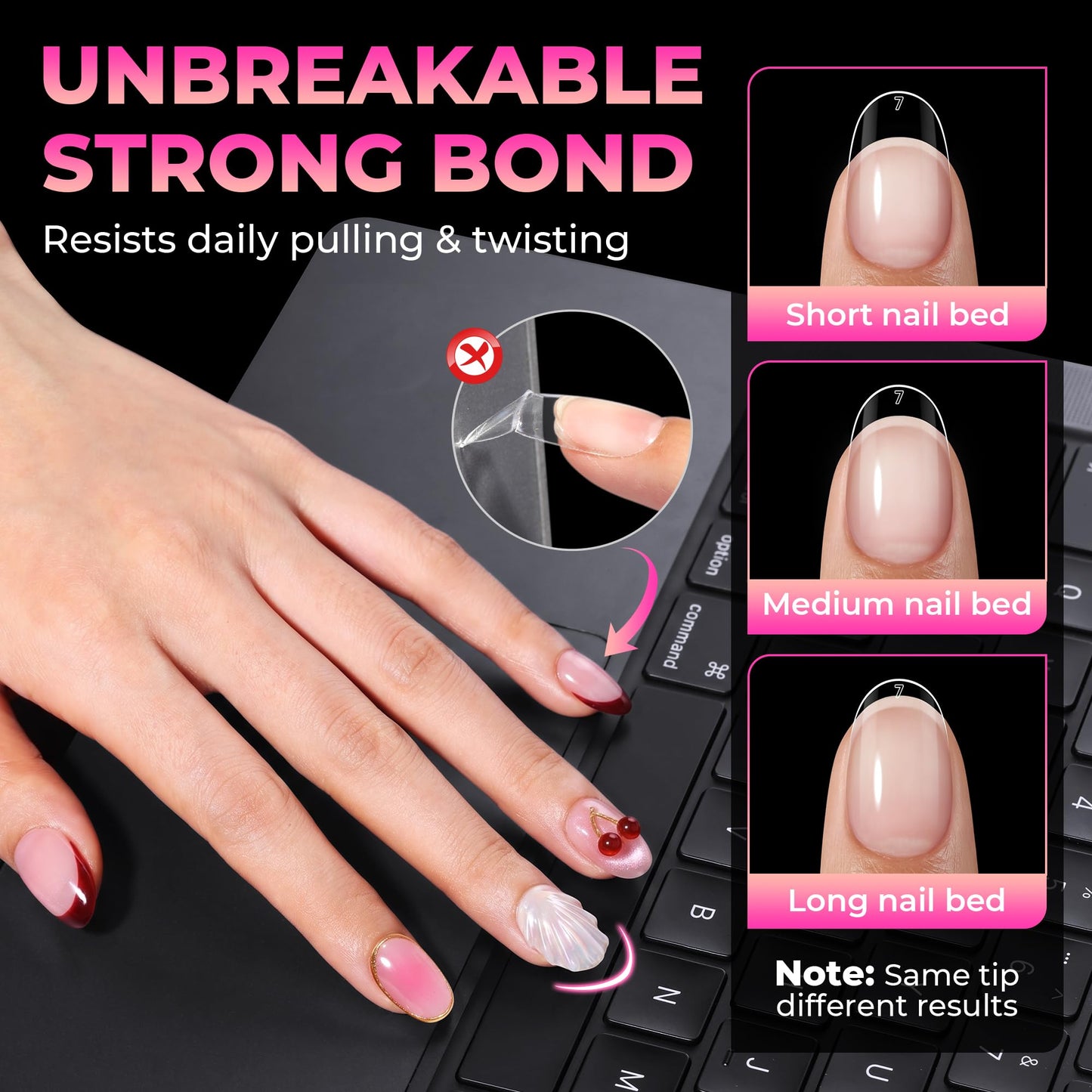UNA GELLA Short Oval Round Nail Tips 360Pcs Pre-shaped Half Matte Oval Gel Nail Tips Full Cover Oval Round Press on Nails Clear Acrylic Fake Nails for Nail Extensions Home DIY Salon 15 Sizes