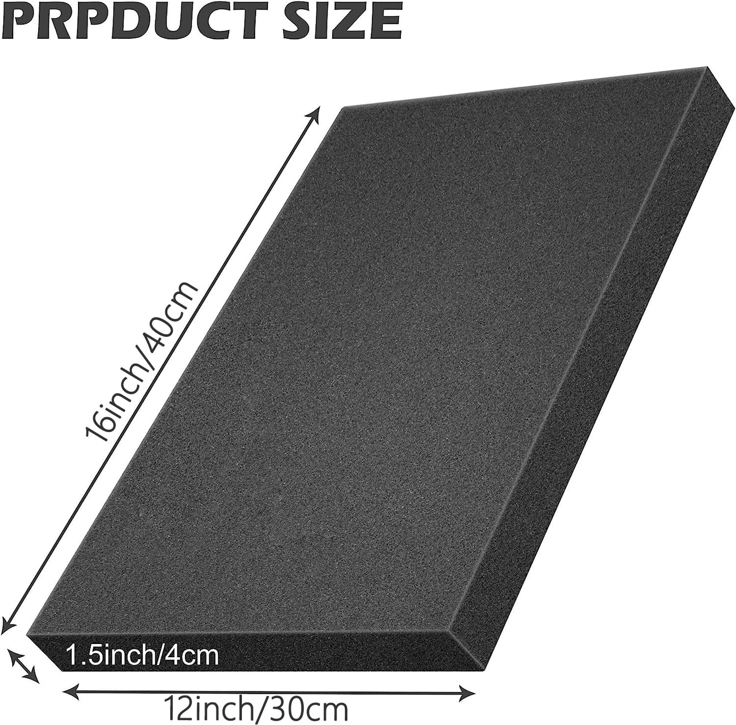 2 Pcs Black Polyurethane Foam Sheet- 16 x 12 x 1.5 Inch Cuttable Foam Inserts for Cases- Packing Foams Pads for Toolbox Camera Storage and Crafts