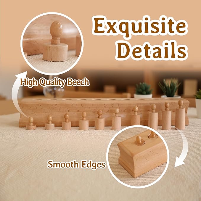 MONTESSORI OUTLET Cylinder Block (Part 4) for Children Aged 3-6 Montessori Education at School and Home