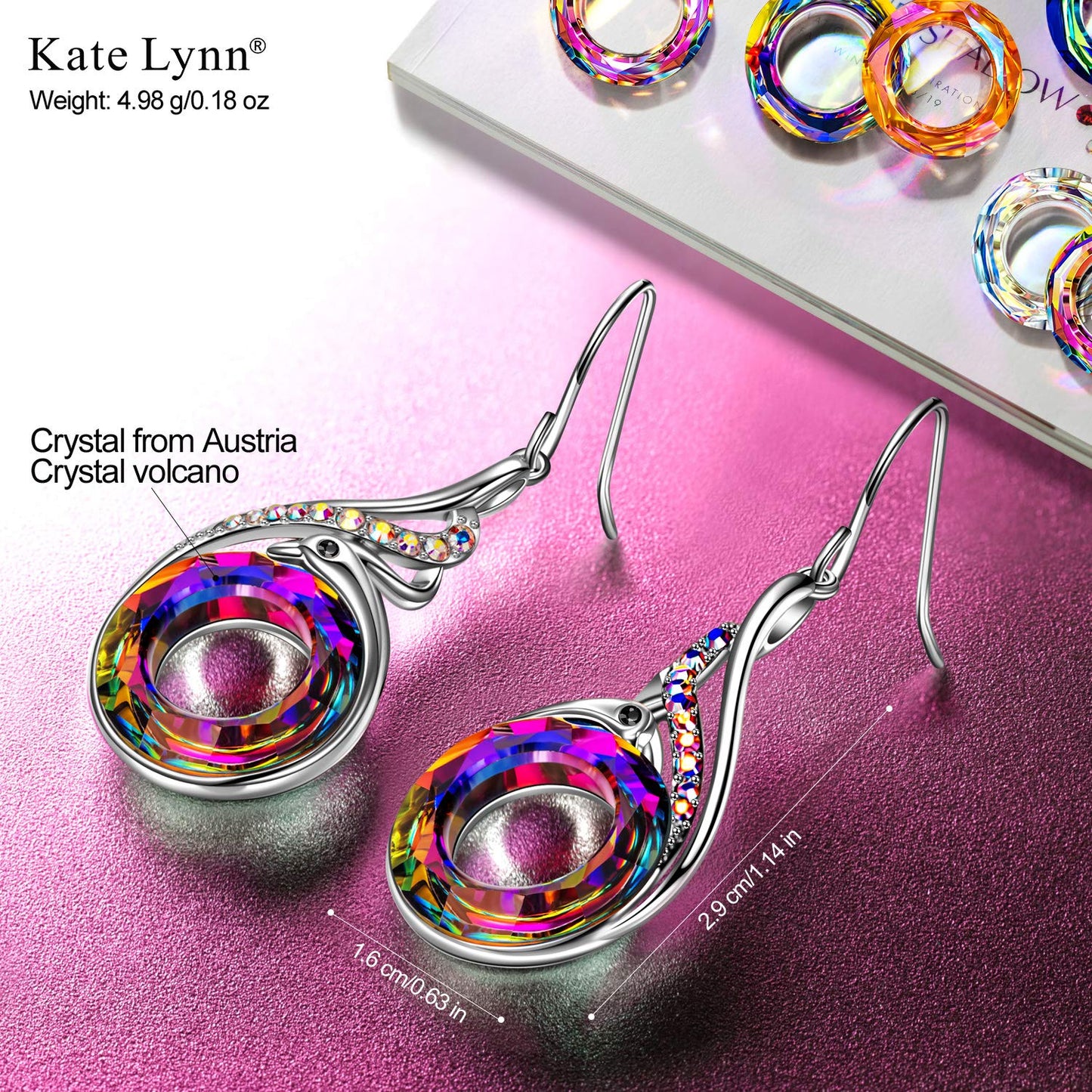 Kate Lynn Phoenix Earrings for Women, Christmas Birthday Gifts for Women, Crystal Earring Jewelry, Xmas Bday Gifts for Mom Grandma Wife Girlfriend Daughter Best Friend