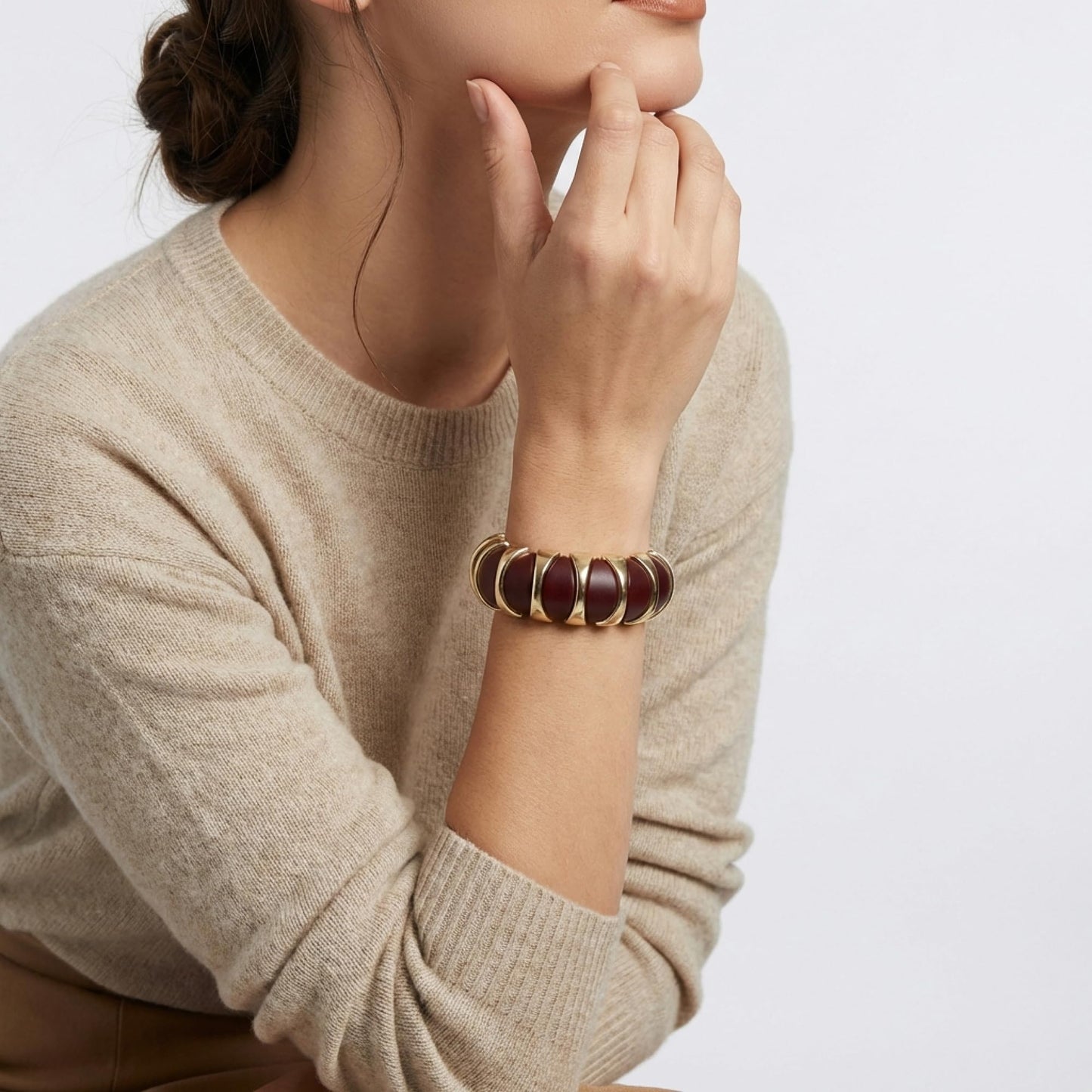 GOOJIDS Simple Beaded Gold Plated Bangles Bracelet Chunky Bamboo Tube Curved Stacking Clear Acrylic Colorful Beads Stretchable Gold Plated Bracelets Set For Women (C-Gold Sunflower Bracelet)