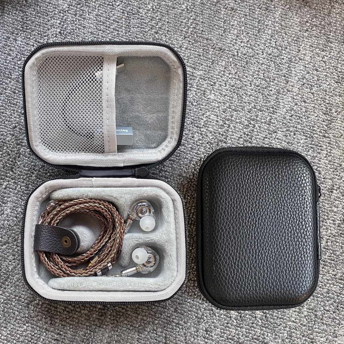 PU Leather Storage Box, Suitable for in Ear Earphones, Wired Earphones, Waterproof, Portable, Pressure Resistant Box, Earphone Storage Bag