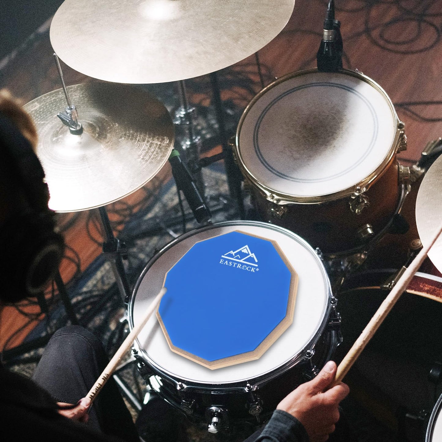 EASTROCK 8 Inches Practice Drum Pad, Double Sided Drum Pad, Silicone Dumb Drum for Beginners (Blue)