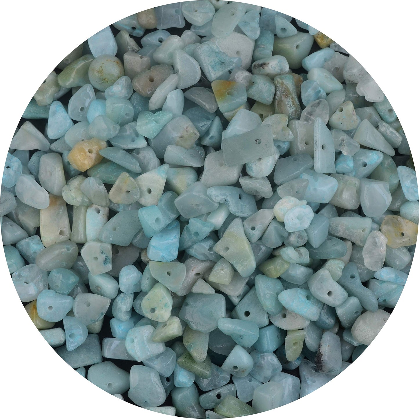 Natural Chip Stone Beads Amazonite Stone 5-8mm About 400 Pieces Irregular Gemstones Healing Crystal Loose Rocks Bead Hole Drilled DIY for Bracelet Jewelry Making Crafting (5-8mm, Amazonite Stone)