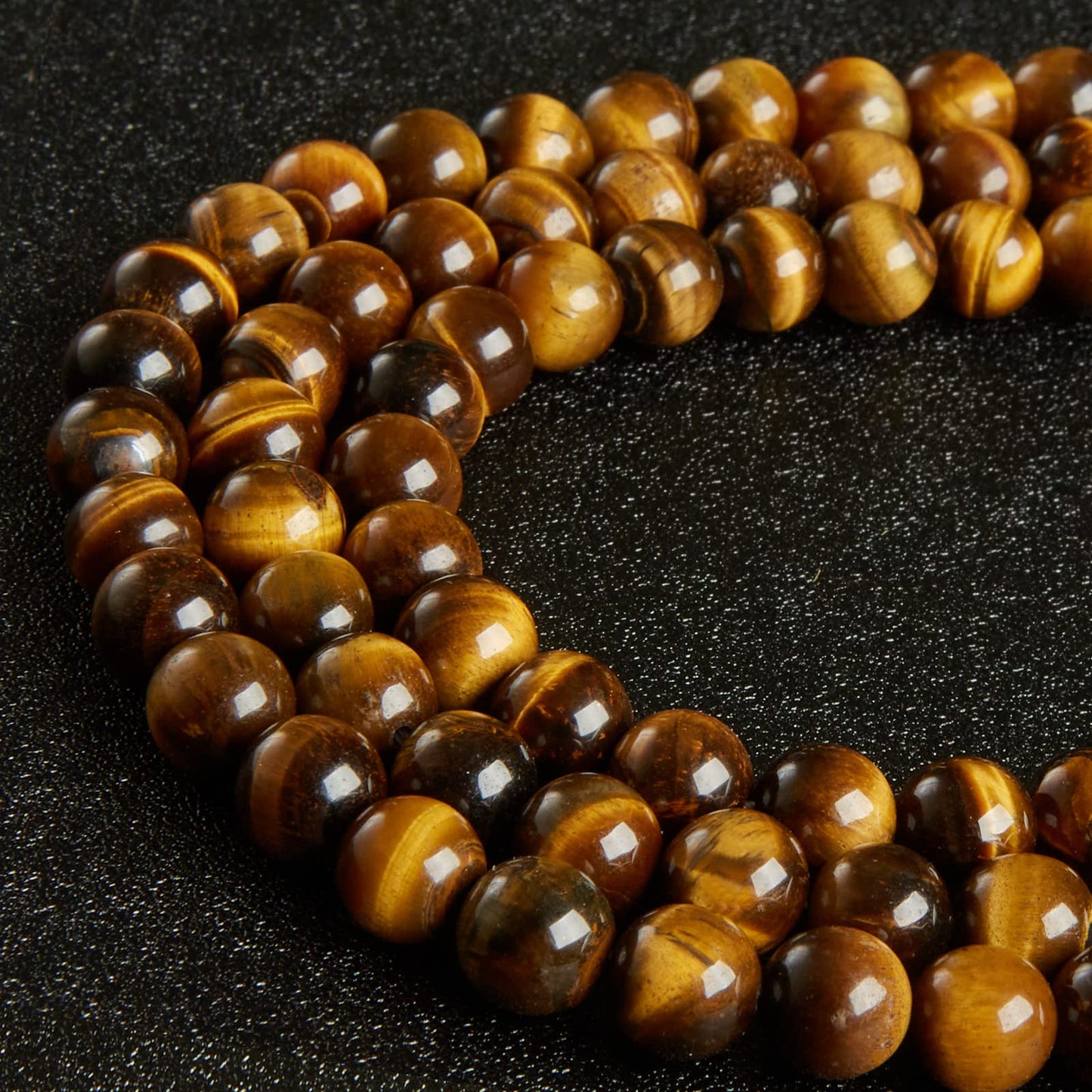 35pcs 10mm Natural Yellow Tiger Eye Beads Gemstone Beads Round Loose Beads for Jewelry Making