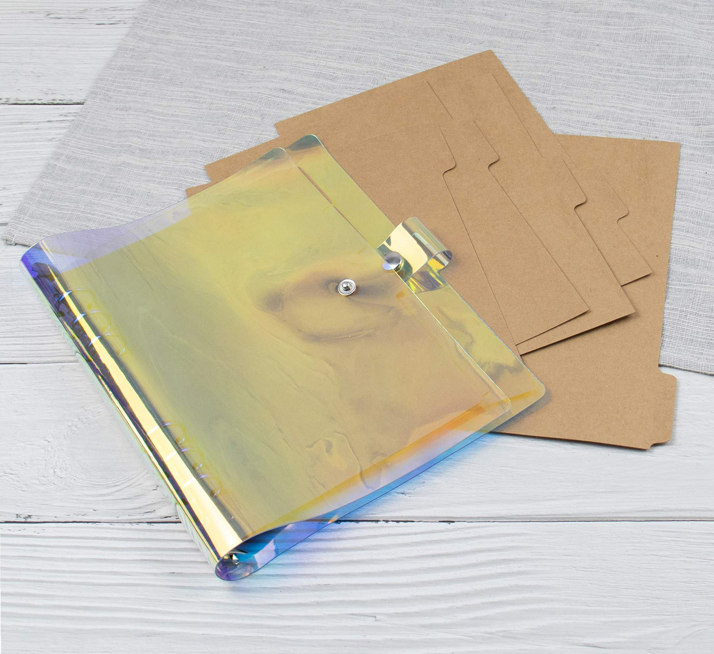 AUEAR, 3 Sets A5 Kraft Paper Divider 6 Holes Ring Index Page Tab Cards for Travel Diary Binder Notebooks Journal Plan