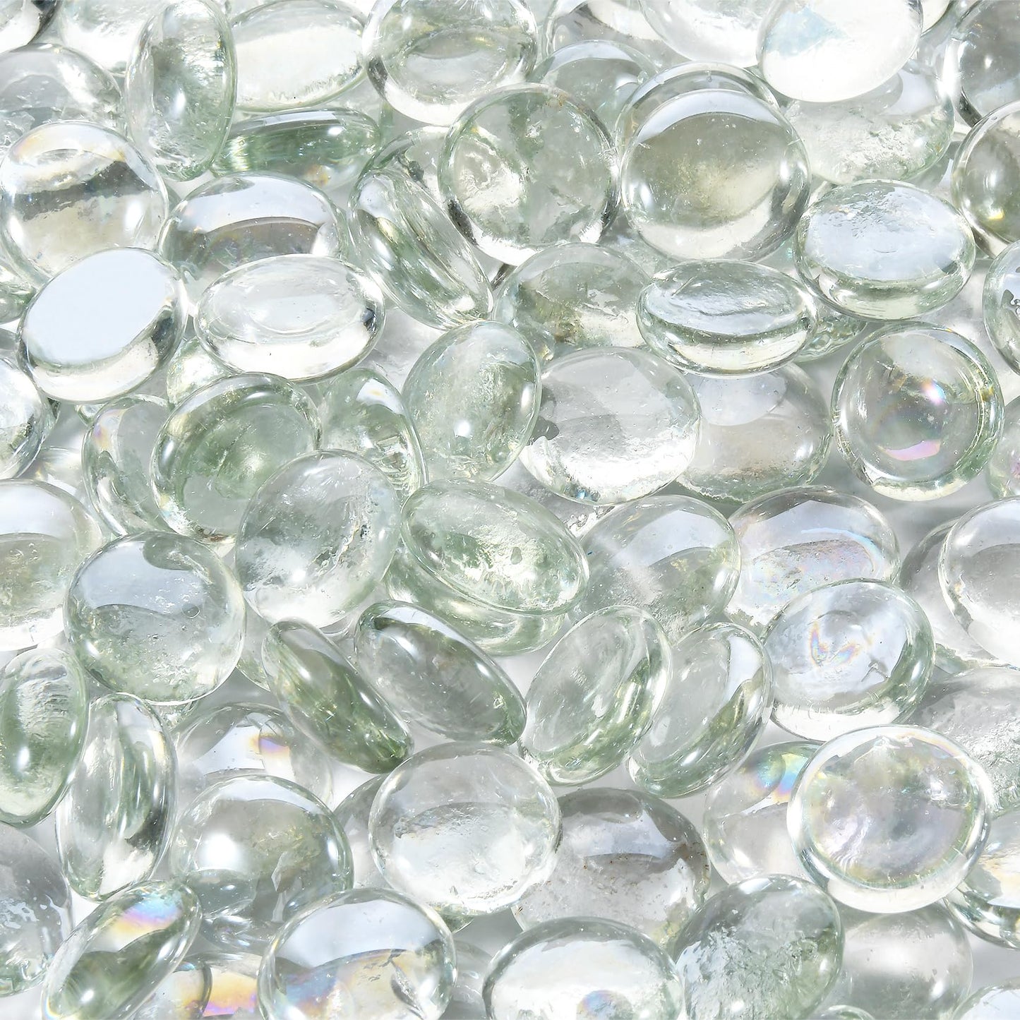 vchin 10 Pounds Firepit Glass, 3/4 Inch Glass Beads, Rocks for Fire Pit Table, Fireplace and Fire Bowl, Crystal Luster