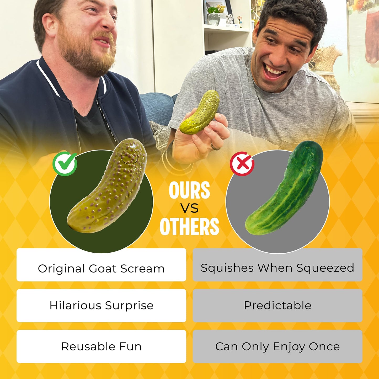 DR DINGUS Screaming Pickle - Original Goat Scream - Best Talking Noise Gag Gift for Kids and Adults - Funny Office Prank or Family Night