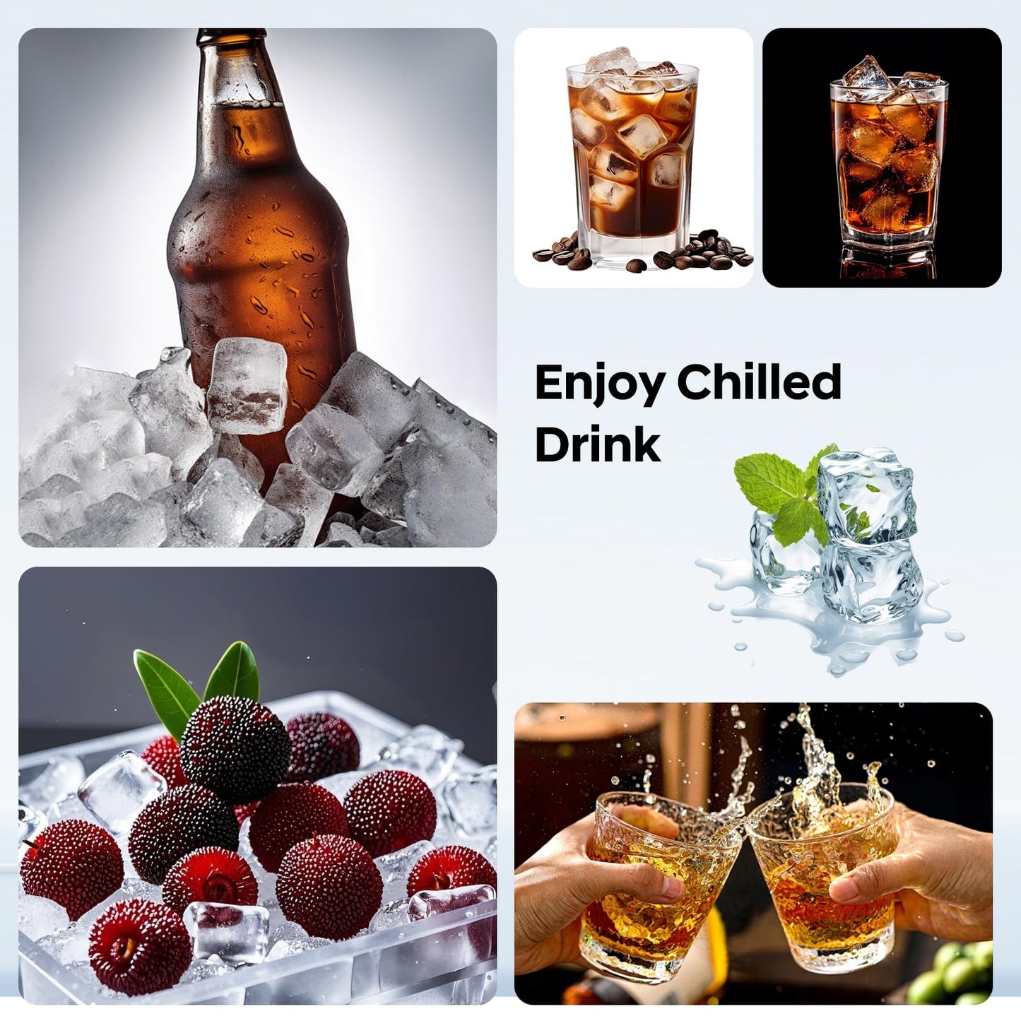 Silicone Ice Cube Tray 3 Pack, HANCELANT Ice Cube Mold, Ice Trays for Freezer with Lid for Whiskey, Baby Food, BPA Free, Easy Release