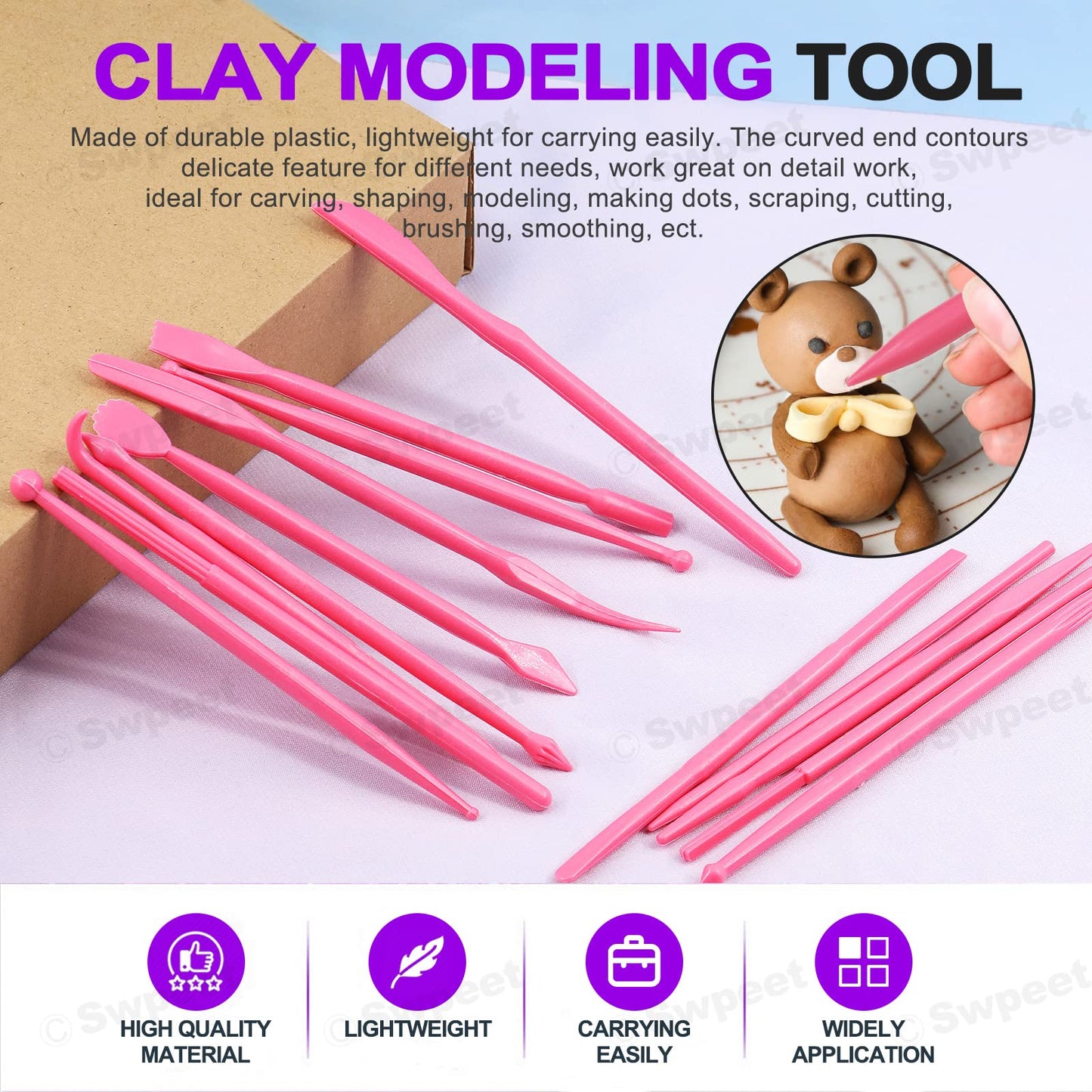 Swpeet 122Pcs Green Clay Extruder Gun and Fondant Cake Mold with Cookie Plunger Cutter Tool Polymer Clay Cutters Kit, Perfect for Clay Cake DIY Craft Cake Decorating Supplies Modeling Tool