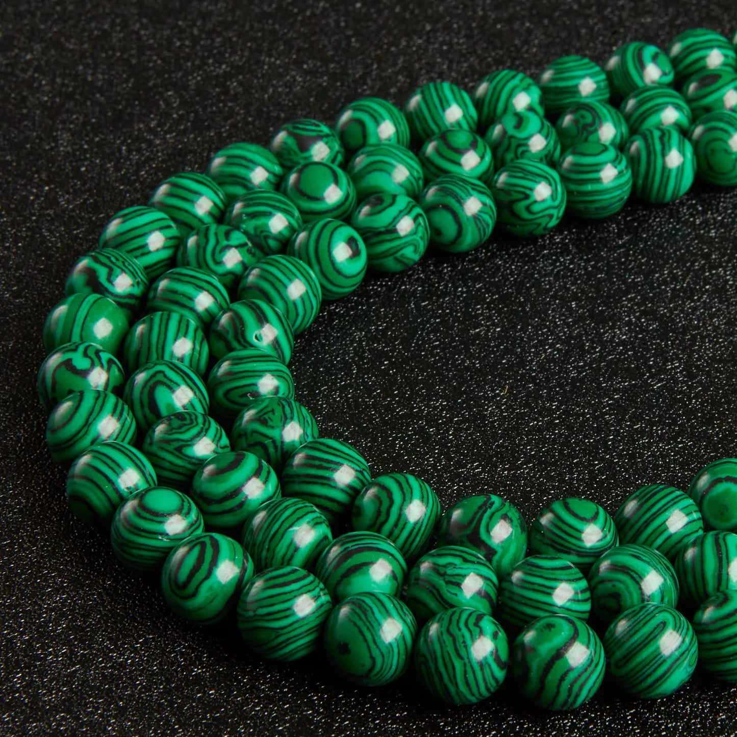 60pcs 6mm Malachite Beads Natural Gemstone Beads Round Loose Beads for Jewelry Making