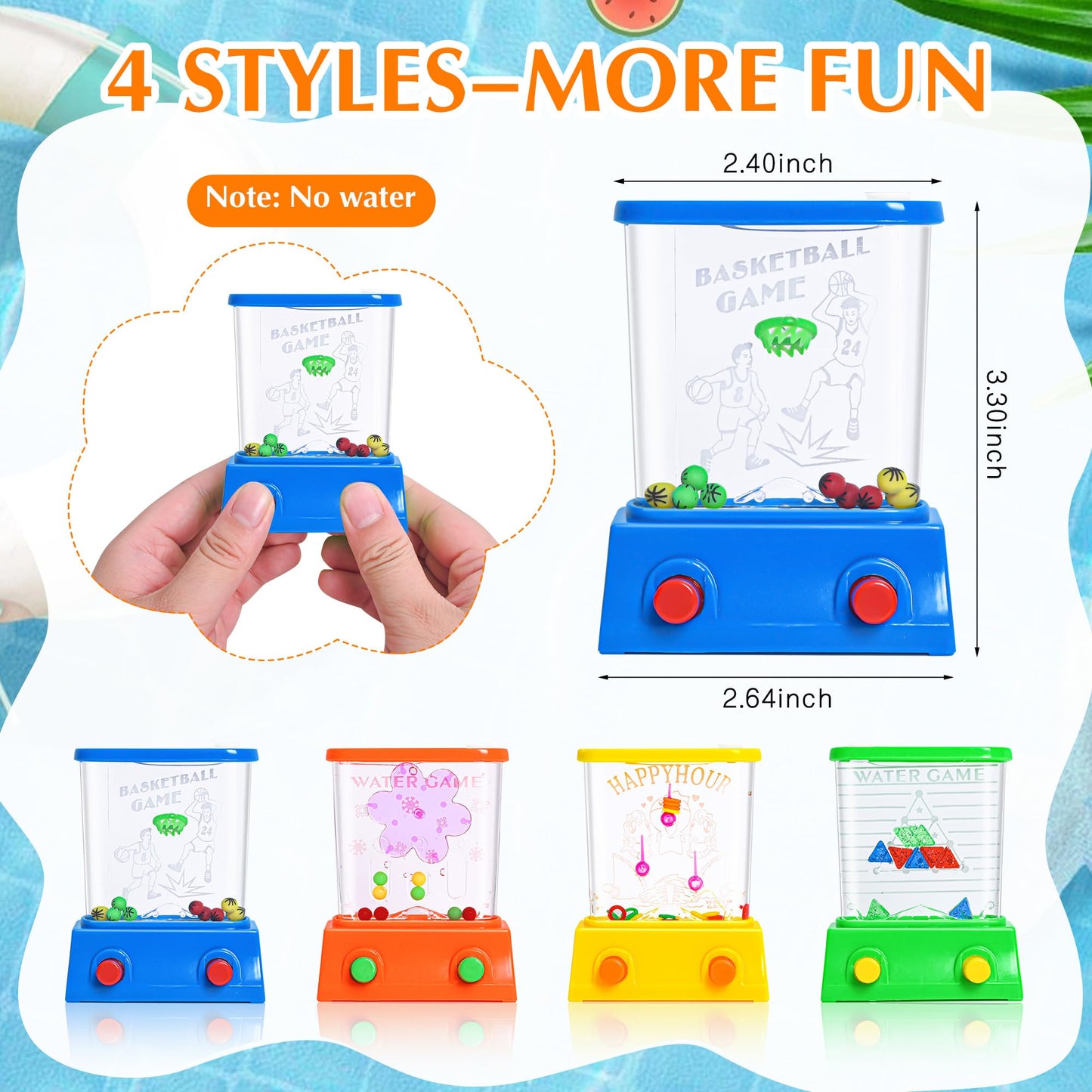 Handheld Water Toy Mini Games with Relive Your Childhood with - Nostalgic Fun in a Compact Size (8 PCS Handheld Toy Edition)