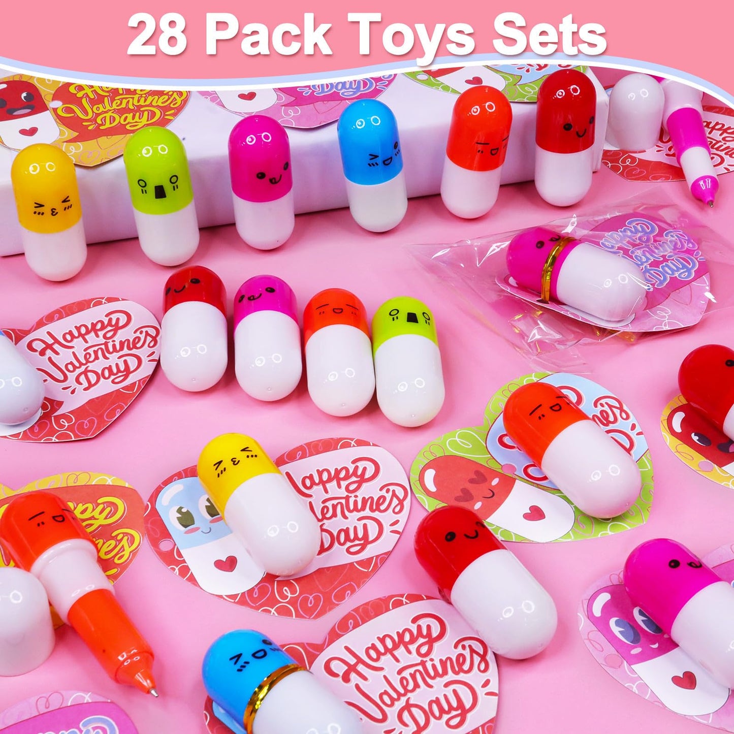 28 Pack Easter Basket Stuffers, Retractable Pens Transform Novelty Pen for Kids Class Prizes Easter Gifts Classroom Exchange Boys Girls Easter Stationery Party Favor Easter Basket Stuffer Fillers