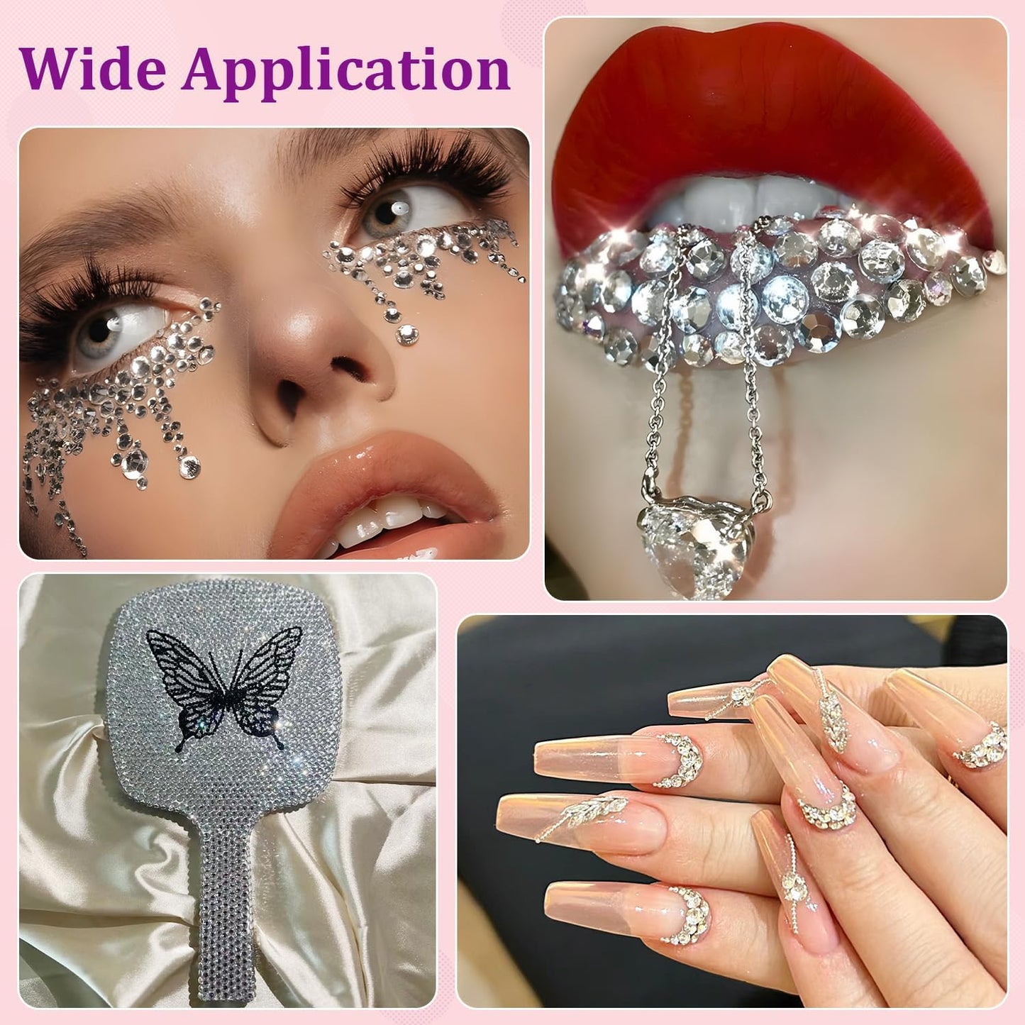 30000Pcs Clear Rhinestones for Bedazzling with B7000 Jewelry Glue, Bedazzler Kit Flatback Gems, Resin Rhinestones for Crafting Crafts Clothing Shoes Fabric Nail Art Assorted Size 2/3/4/5/6mm