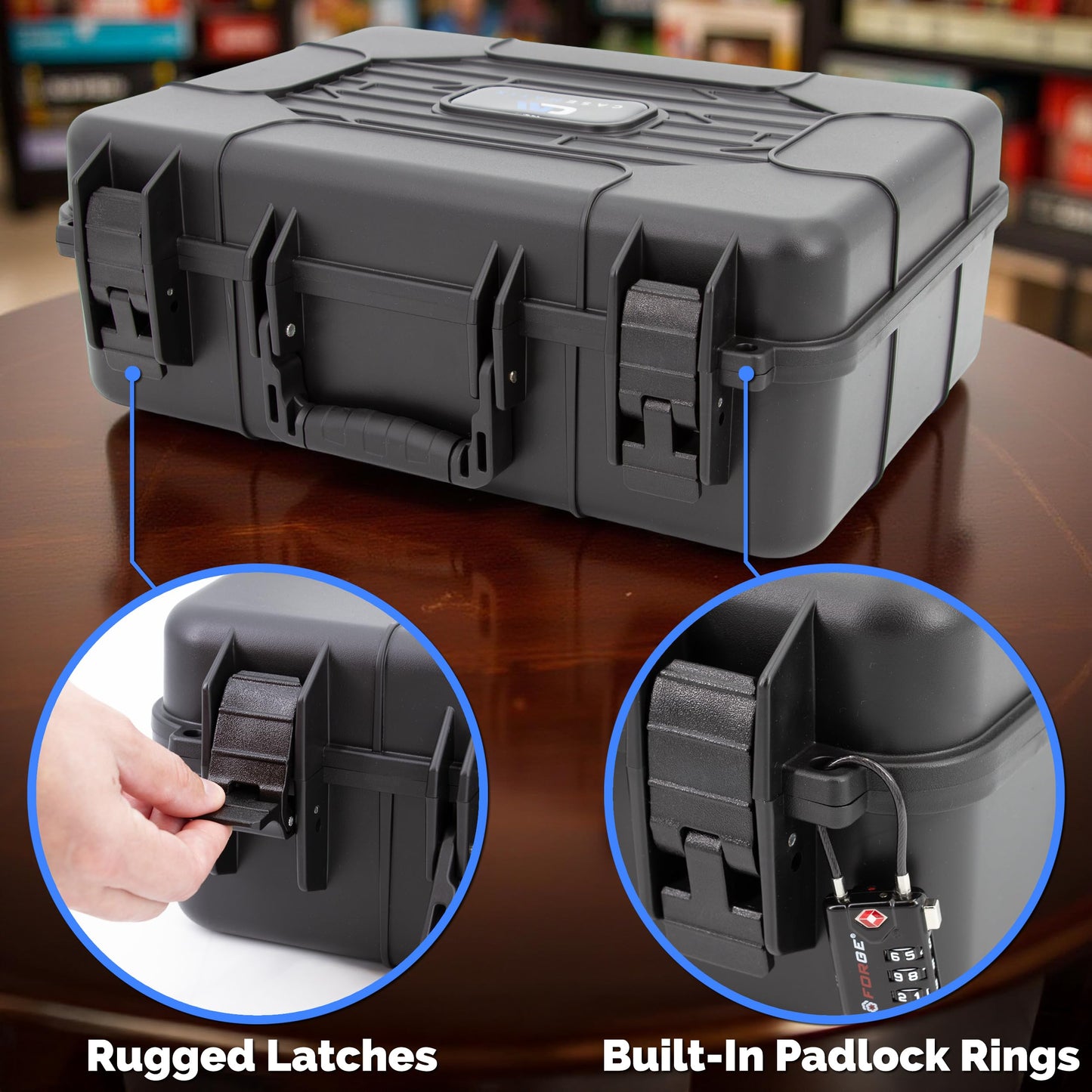 CASEMATIX Hard Shell Miniature Carrying Case - 80 Slot Figurine Miniature Storage Case with Customizable Foam Layer for Large Miniatures Compatible with Warhammer 40k, DnD & More!