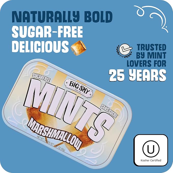 Big Sky Sugar Free Marshmallow Mint Tins: 6-Piece Box