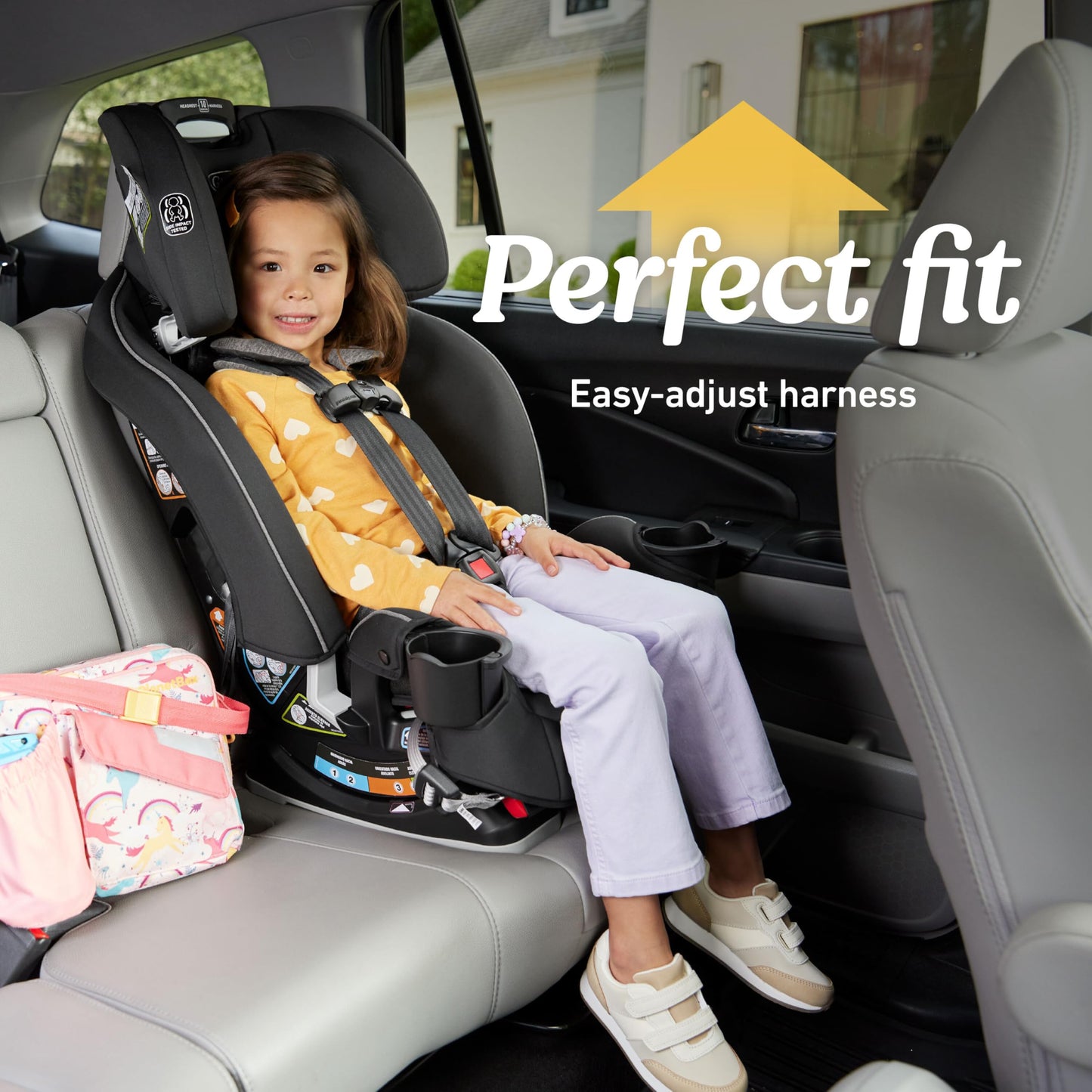 Graco Slimfit 3-in-1 Convertible Car Seat, Slim Car Seat with Space-Saving Design, Highback Booster Seat with 10-Position Headrest, Rear Facing and Forward Facing Carseat, Jarret