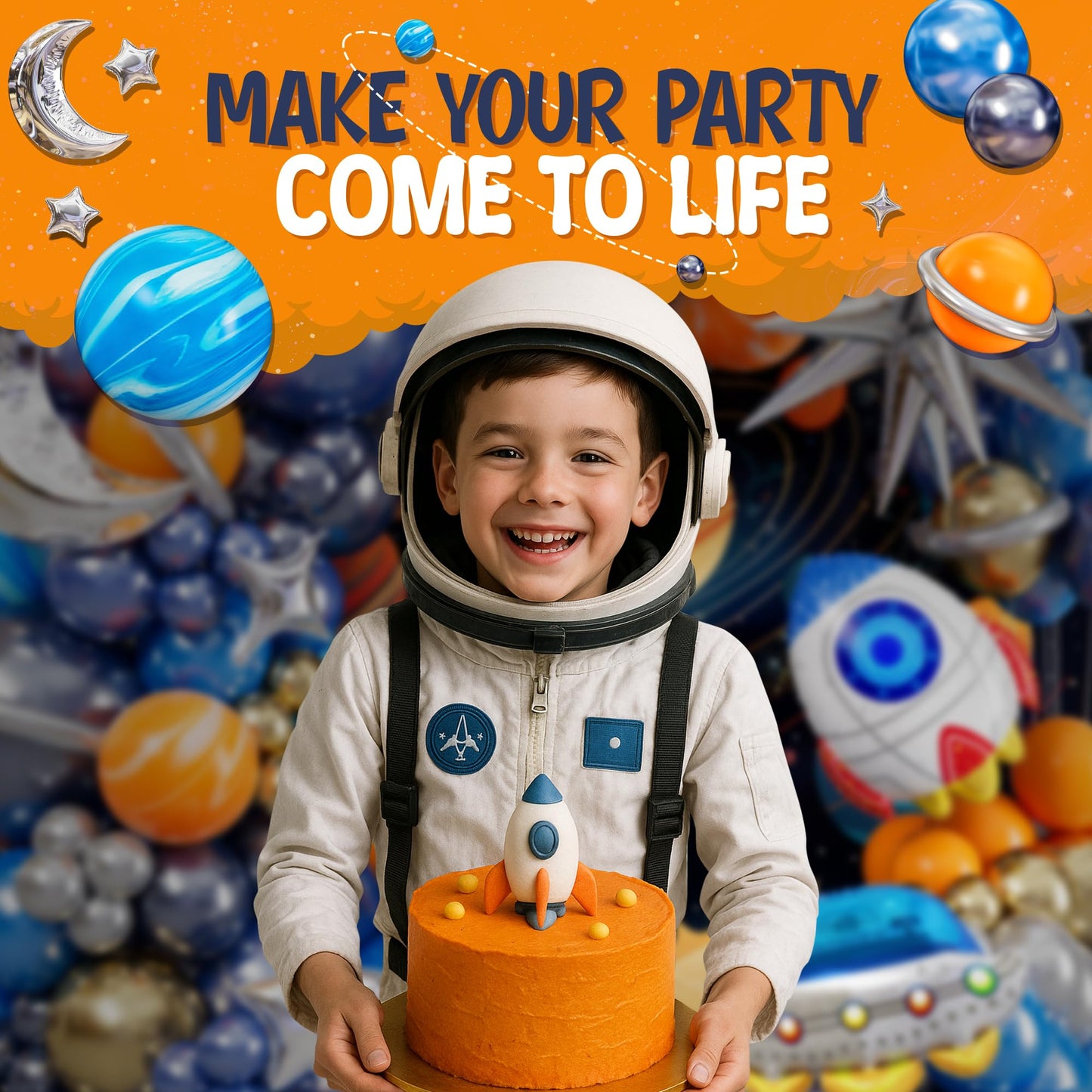 ALL-IN-1 Space Balloon Arch Kit with BONUS Specialty Foil Balloons for Outer Space Party Decorations - Galaxy Balloons for Galaxy Party Decorations, Astrobot, Astronaut Birthday Decorations