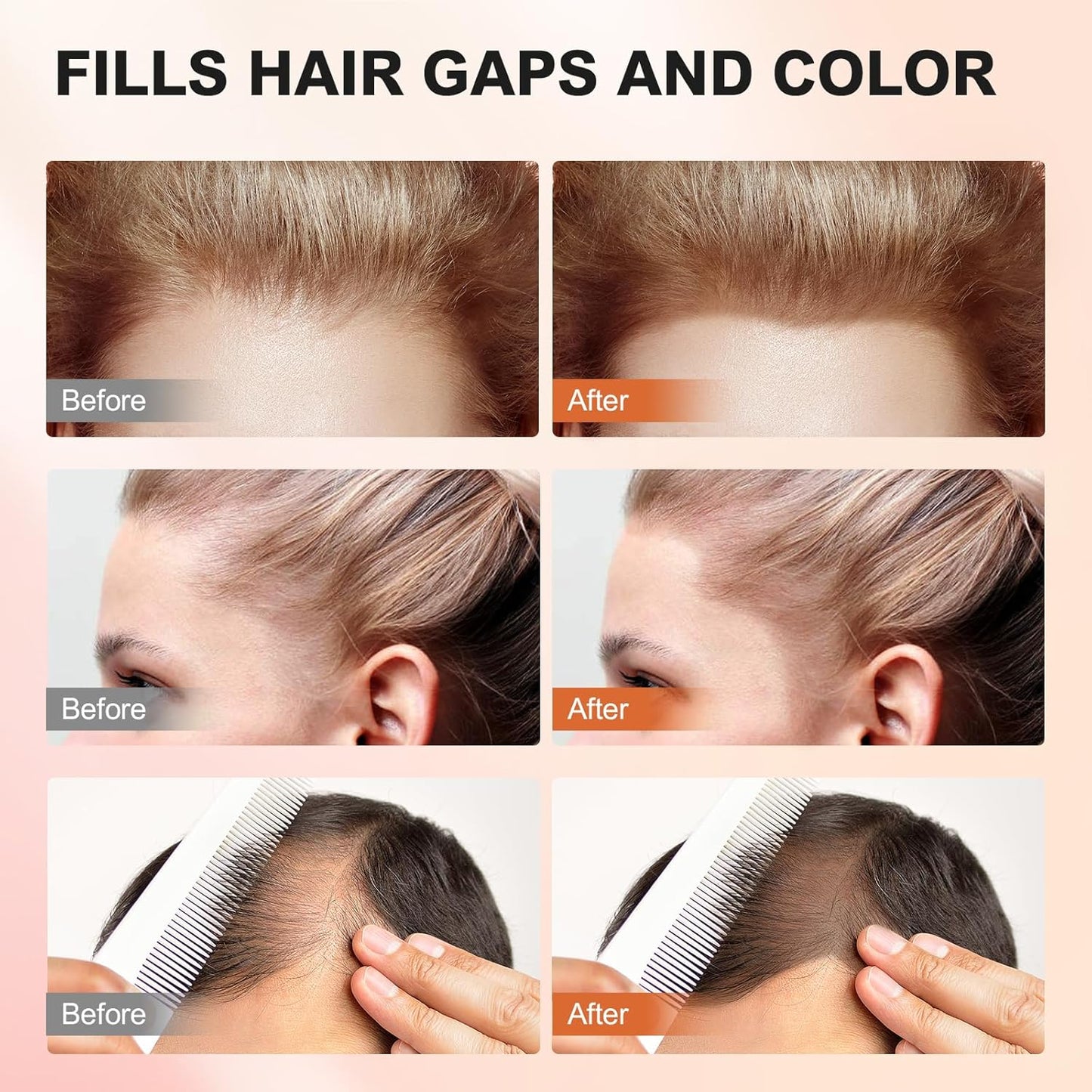 Root Touch Up Hair Color Powder for Gray Coverage and Thinning Hair - Auburn Hairline Shadow Powder for Women's Eyebrows and Men's Beard Lines, Bald Spots (Auburn)