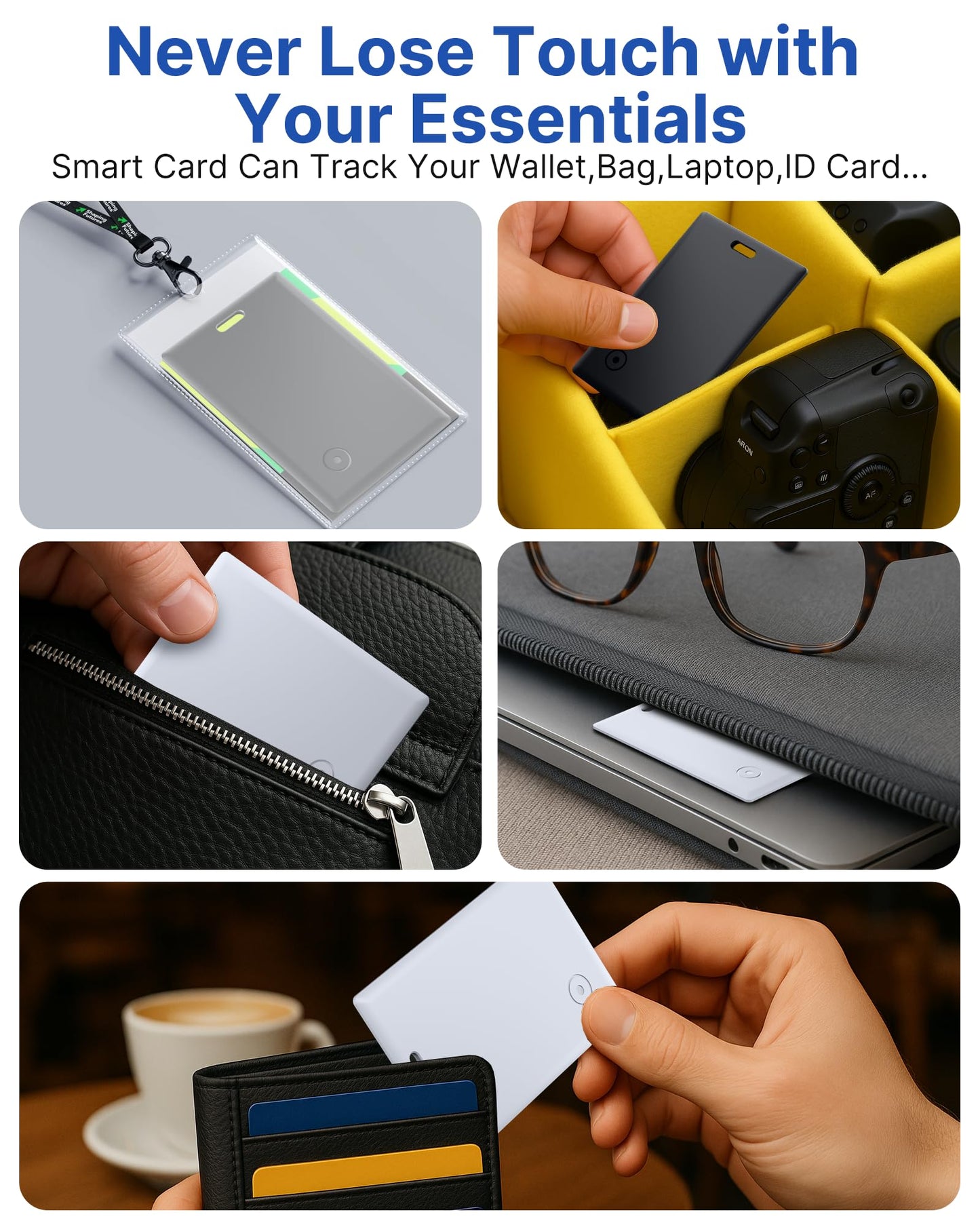 Wallet Tracker:2026 Tracker Card for iPhone & Apple Find My - Card Locator (2-Pack) for Keys, Wallet, & Bags, Long-Lasting Battery, Lost Mode & Alerts
