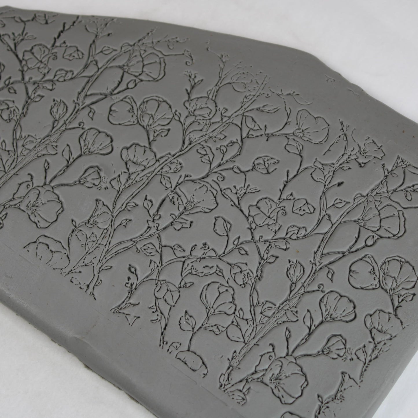 Twining Bloom Vines Clay Texture Roller (4") - Seamless Meadow Set #01 - Embossing Pattern Roller for Polymer & Ceramic Clay, Pottery & Crafts