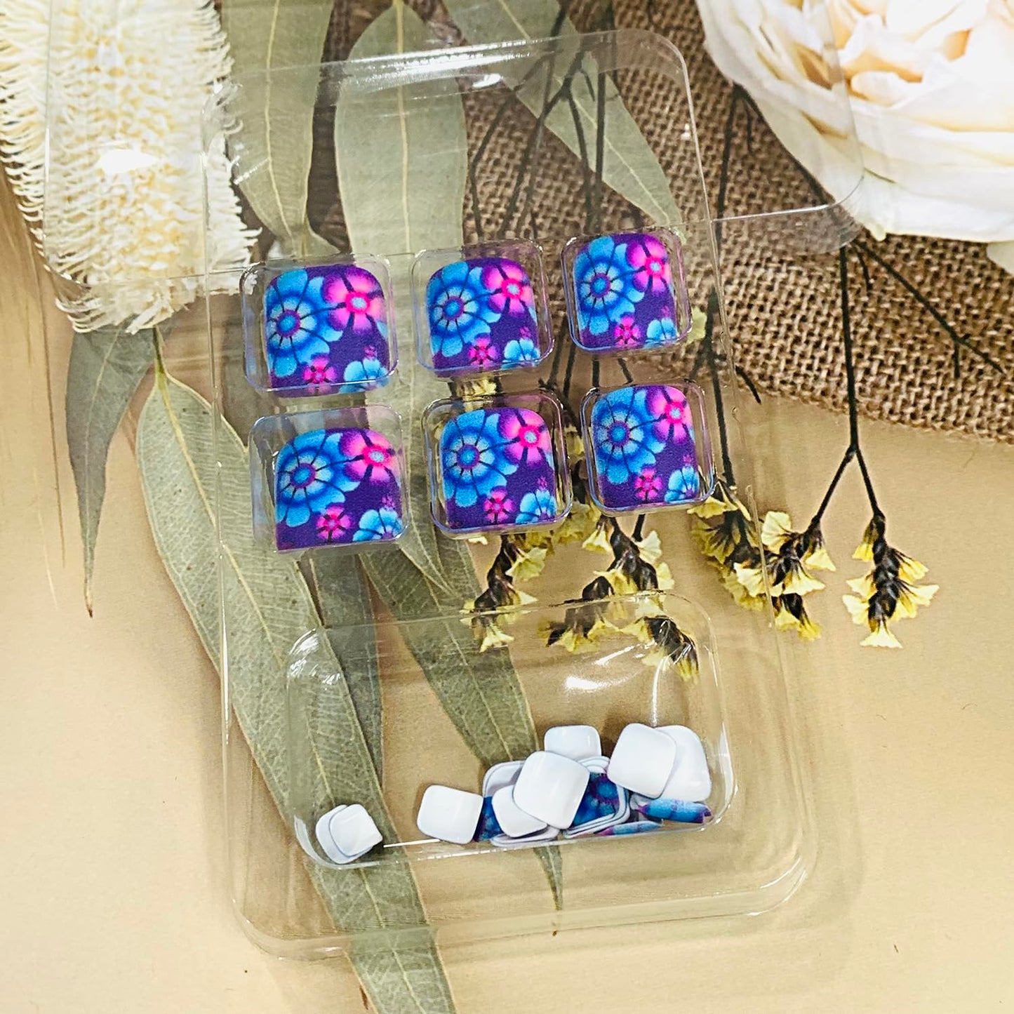 FIEONCIY Press on Toenails with Designs Acrylic Fake Nails for Toe Artificial False Nails with Charms Glue on Toe Nails for Spring Summer Stick on Toenails for Women Girls(JY156)