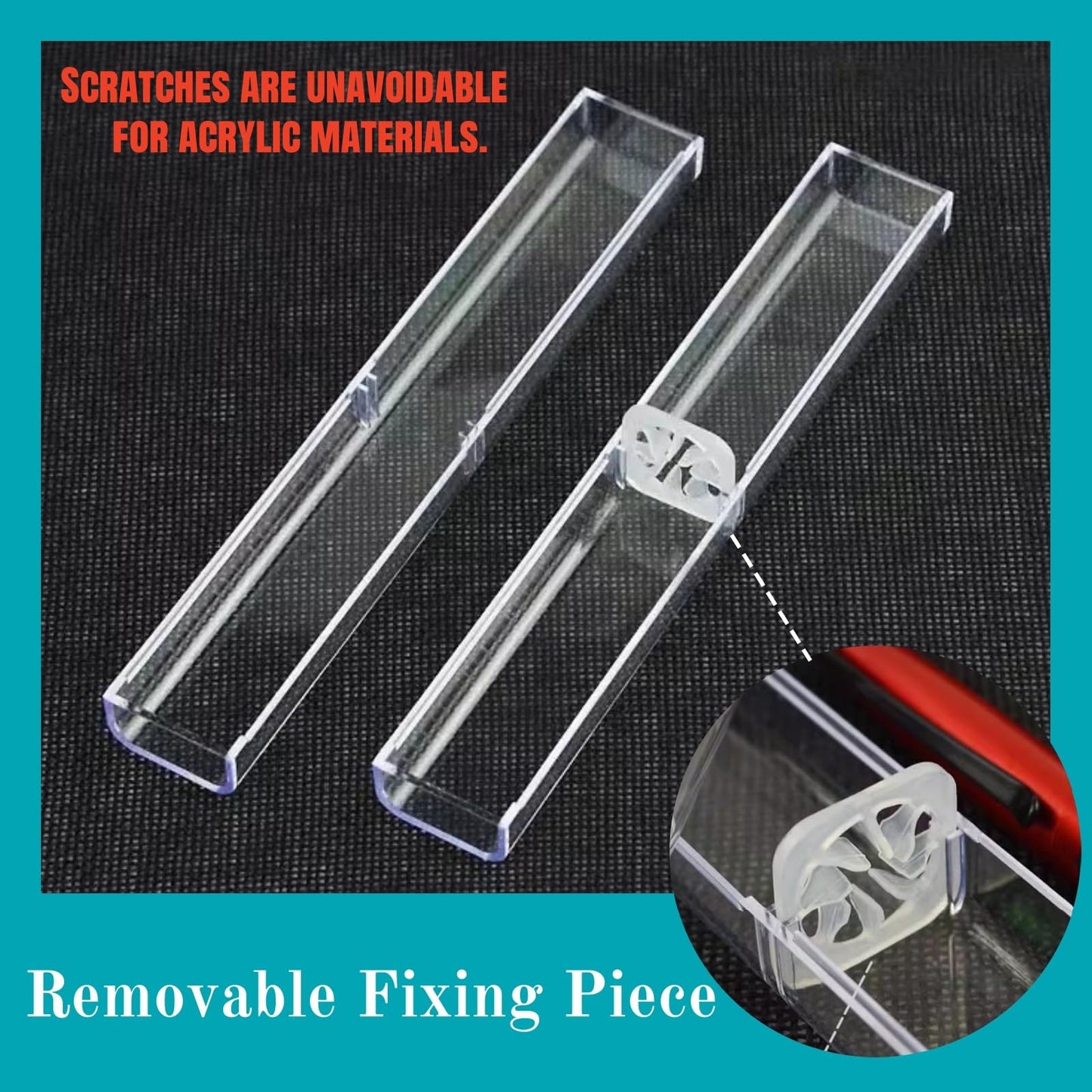 Mezchi 50 Pack Acrylic Pen Gift Boxes, Clear Pen Gift Box, Empty Pen Cases, Reusable Plastic Pen Display Case for Single Pen, School Office Supplies