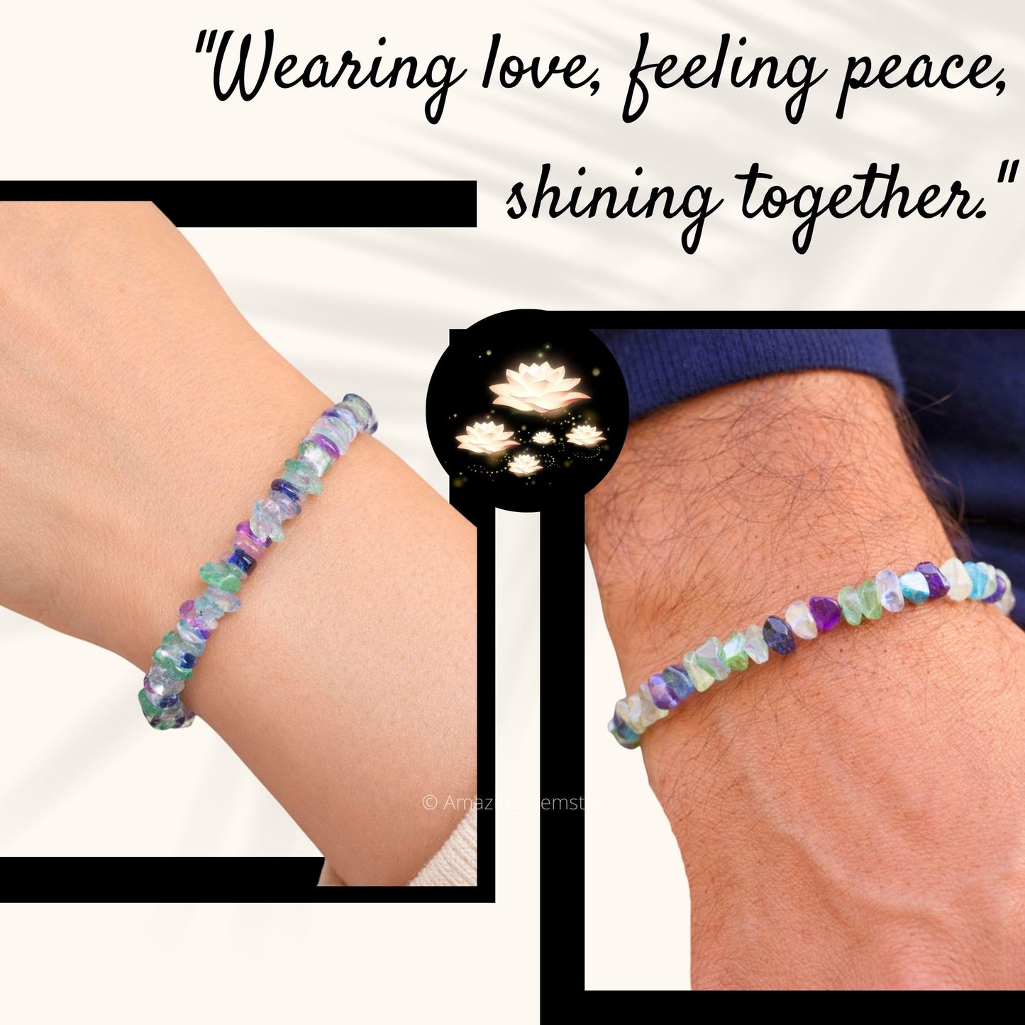 Amazing Gemstone Chips Bracelet (Multi Fluorite)